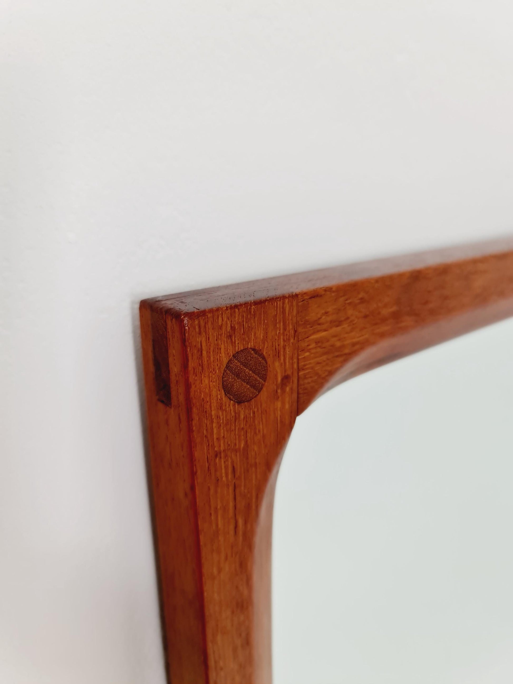 Teak Danish mid-century Modern wall-mounted mirror By Aksel Kjersgaard , 1960s