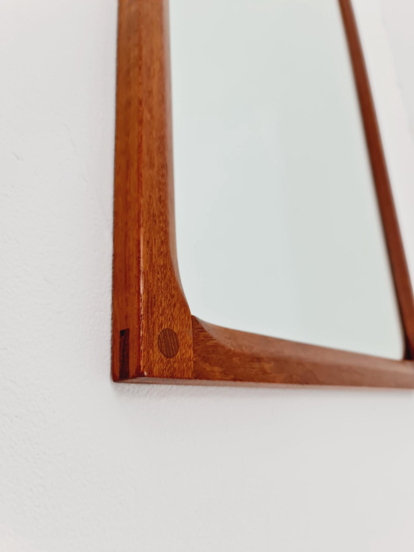 Teak Danish mid-century Modern wall-mounted mirror By Aksel Kjersgaard , 1960s
