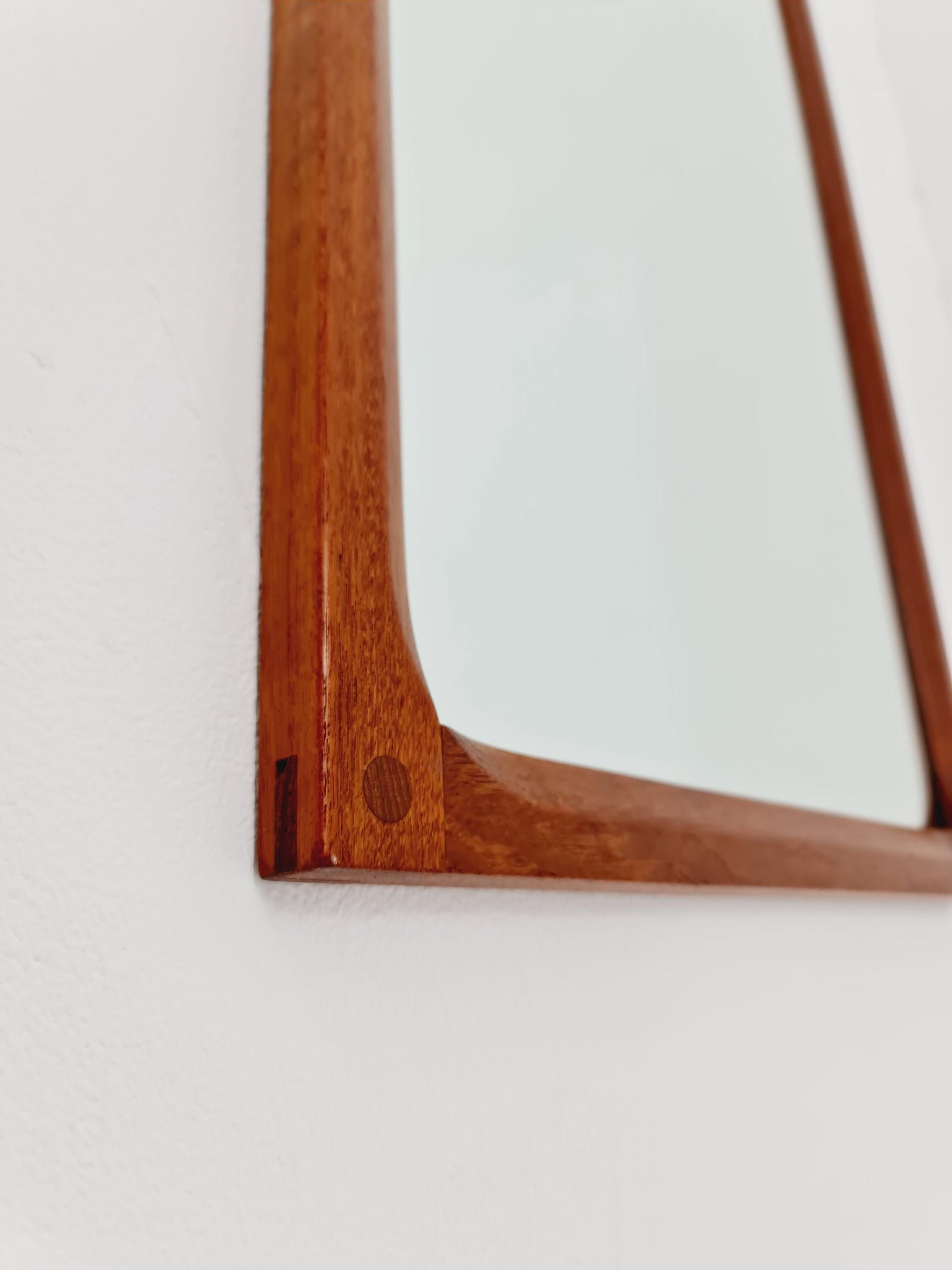 Teak Danish mid-century Modern wall-mounted mirror By Aksel Kjersgaard , 1960s