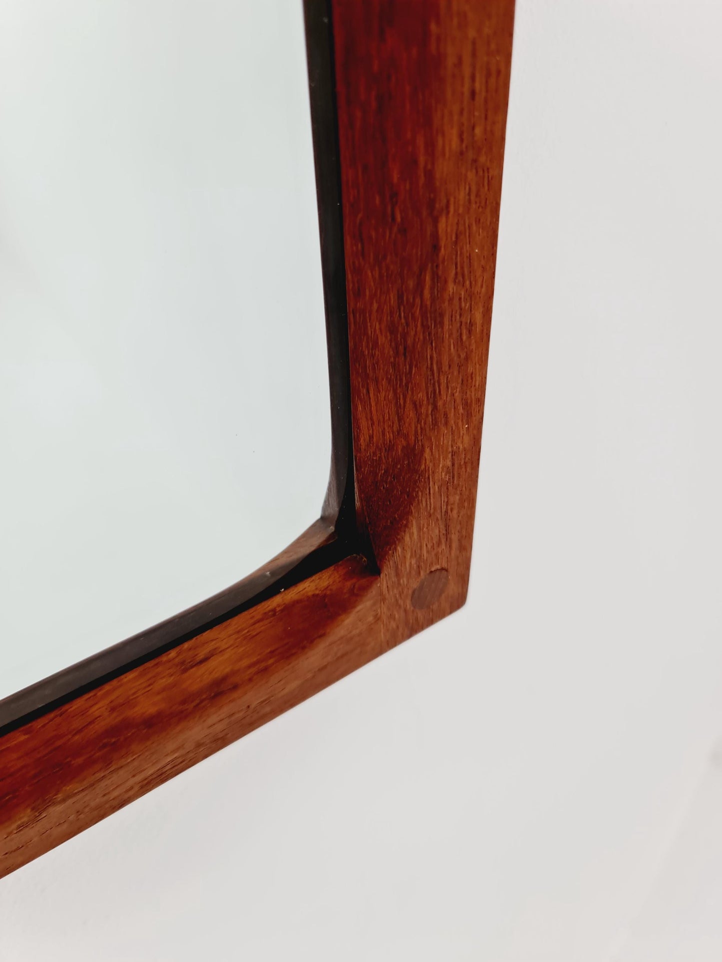 Teak Danish mid-century Modern wall-mounted mirror By Aksel Kjersgaard , 1960s