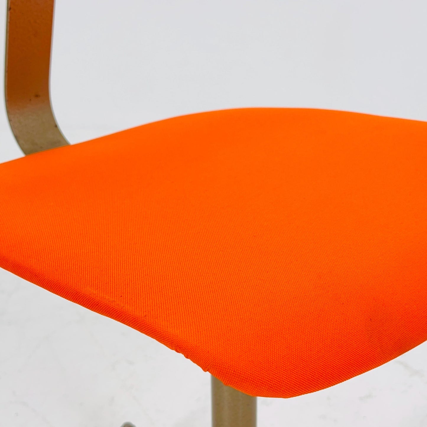 Mid century Industrial German Desk Chair with Orange Upholstery 1980s