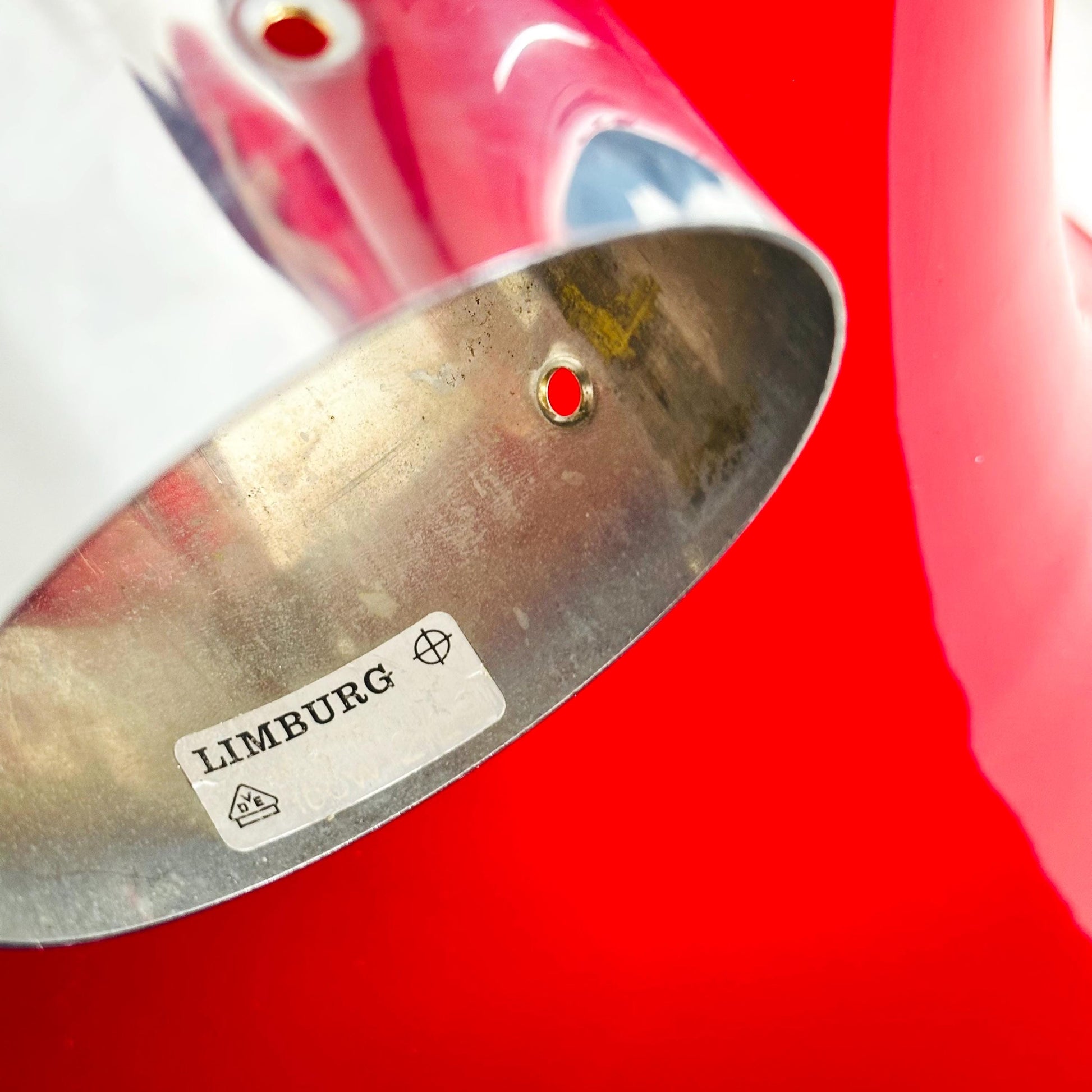 Mid century modern red Murano Glass floor Lamp by Glashütte Limburg, Germany, 1970s