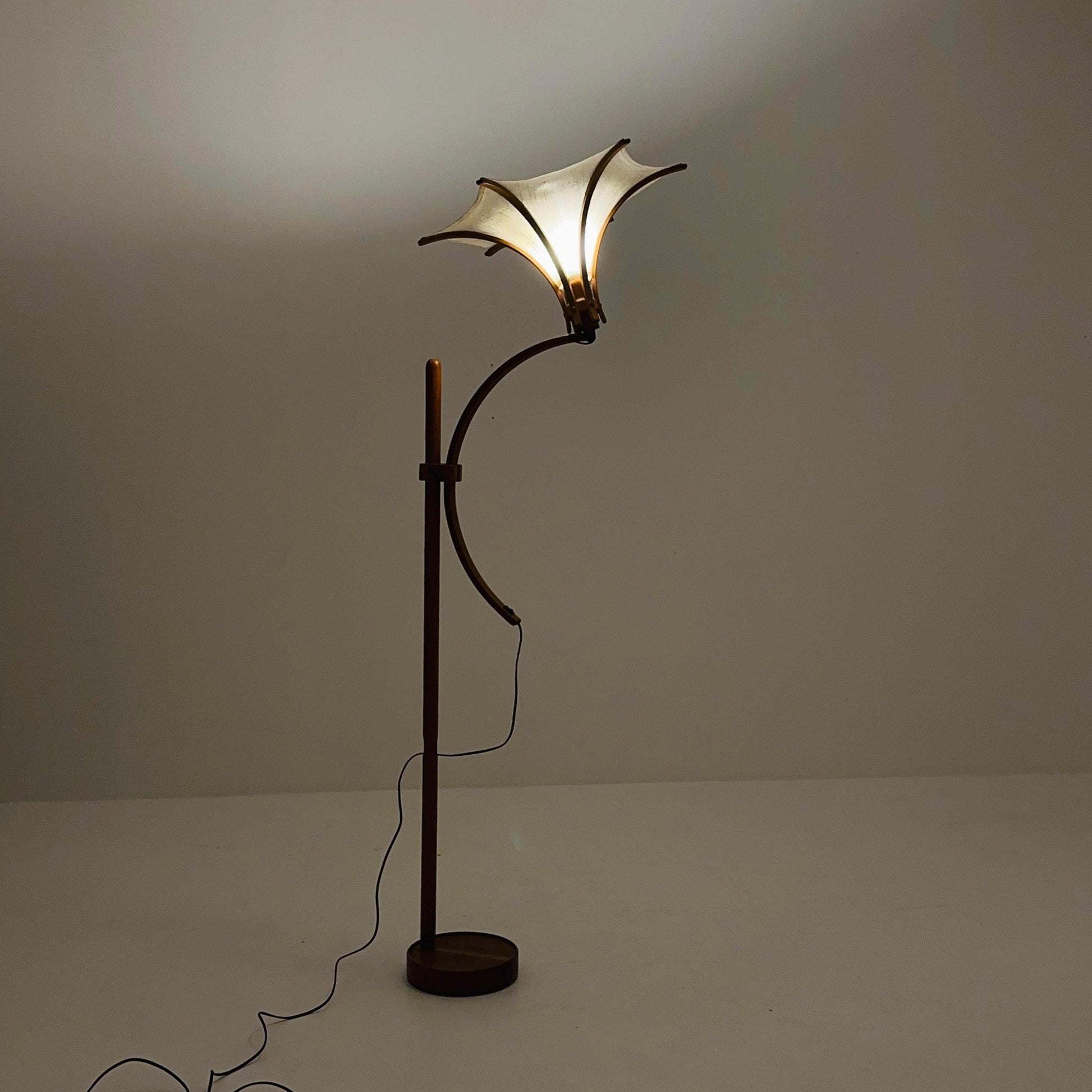 Mid century rare teak floor lamp by Domus Denmark 1970s