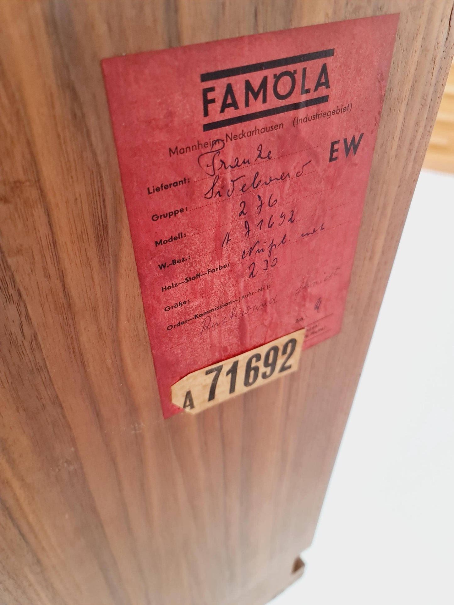 long Mid Century Modern German walnut Sideboard by Famöla Möbel , 1950s