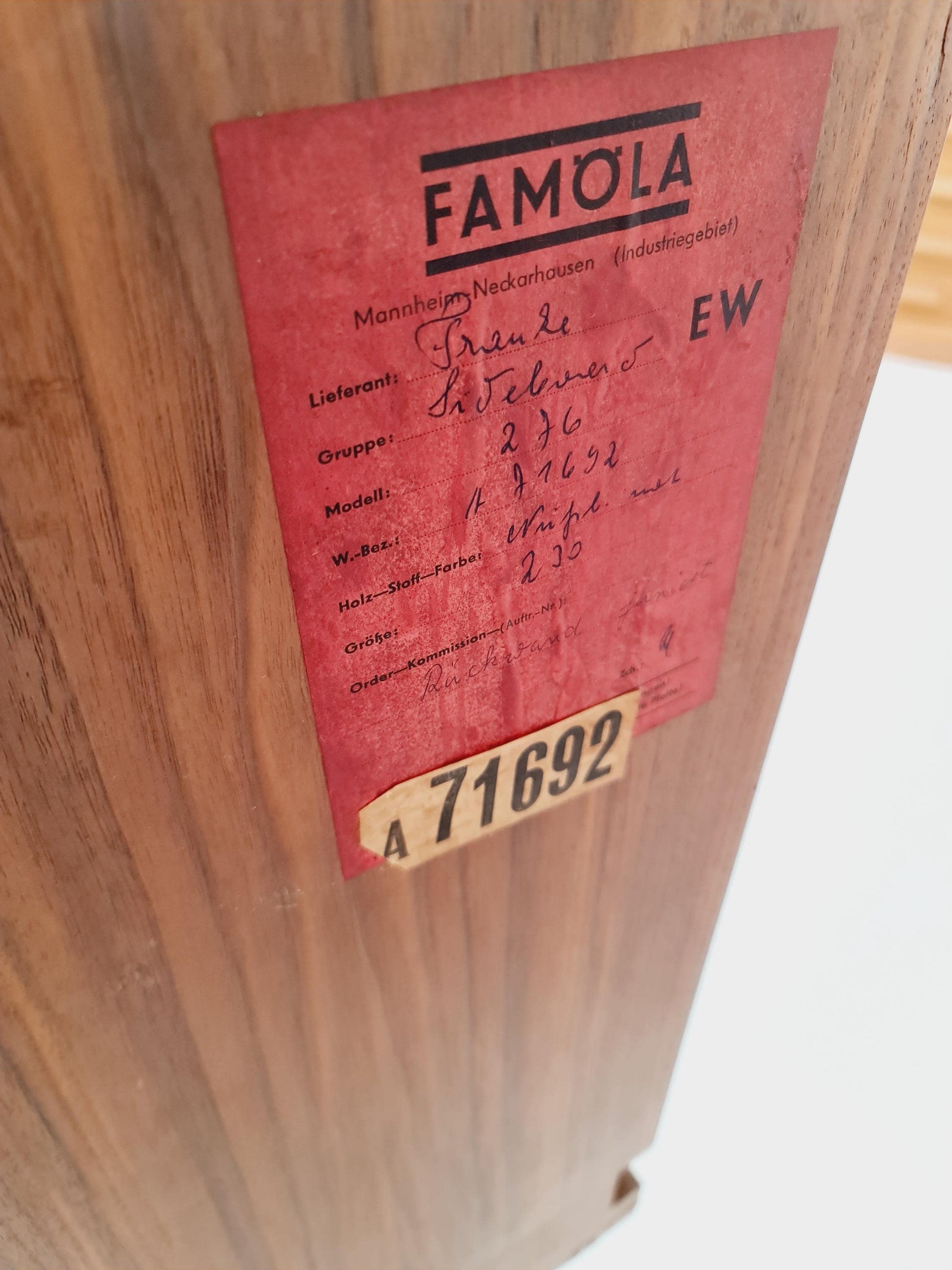 long Mid Century Modern German walnut Sideboard by Famöla Möbel , 1950s