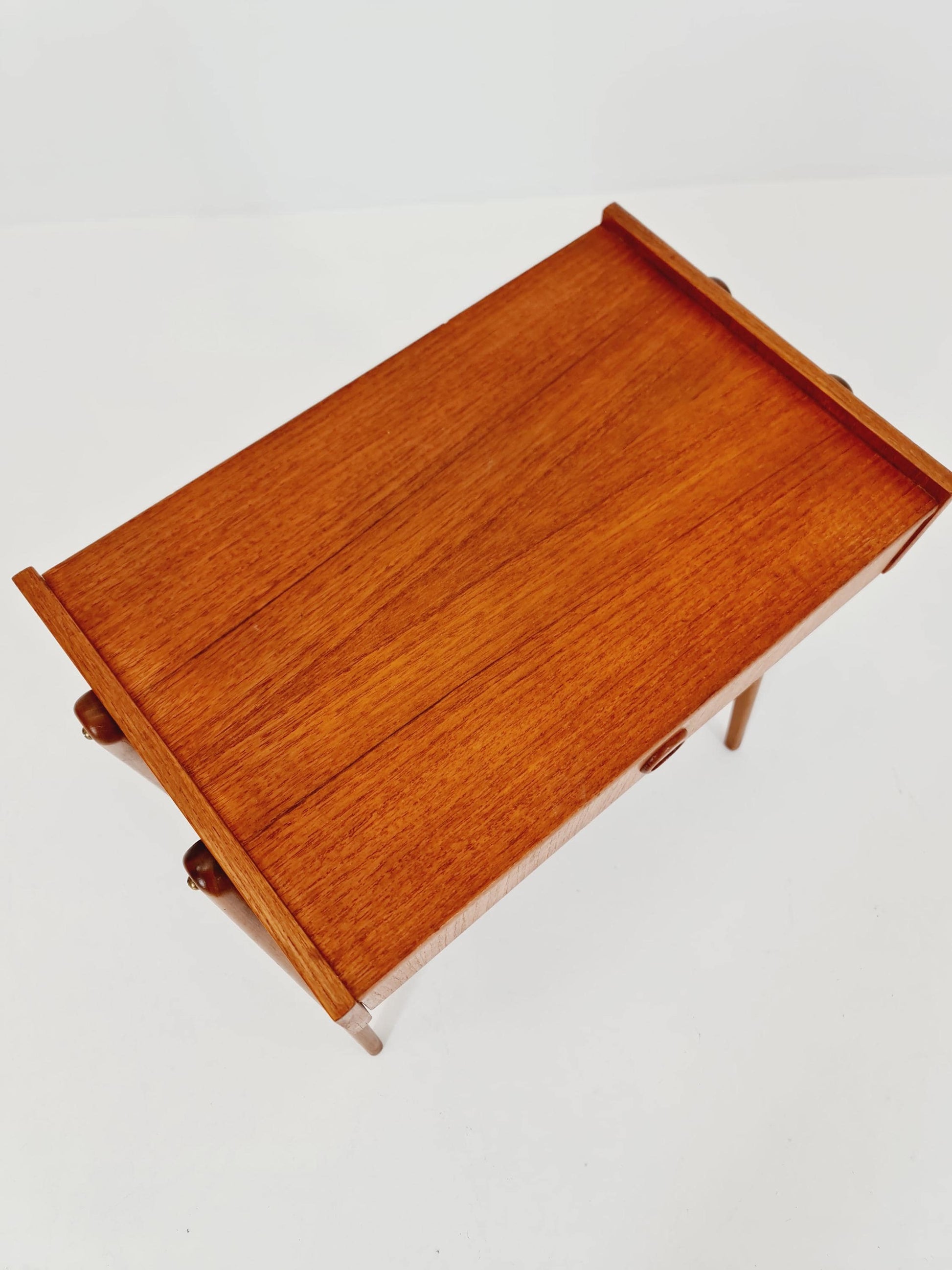 Danish Midcentury Side table/ Bedside table/ Night stand rattan and teak,
