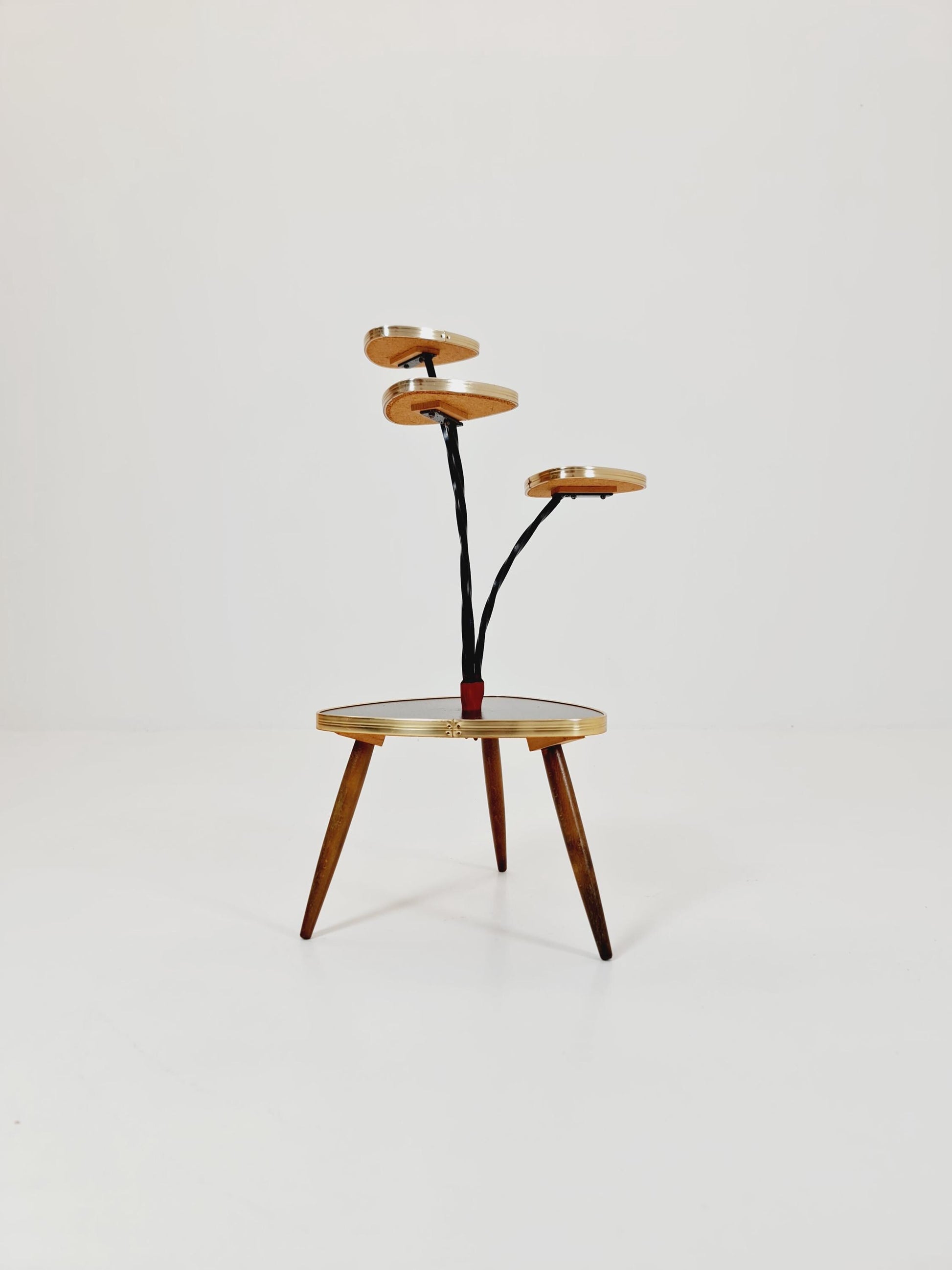 Big 1950s German Plant Stand, Colorful Vintage Mid-Century Minimalist Indoor Plant Stand Side Table Retro flower table