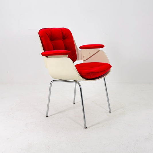 Mid century Red D48 armchairs by Hans Könecke, for Tecta Germany 1970s