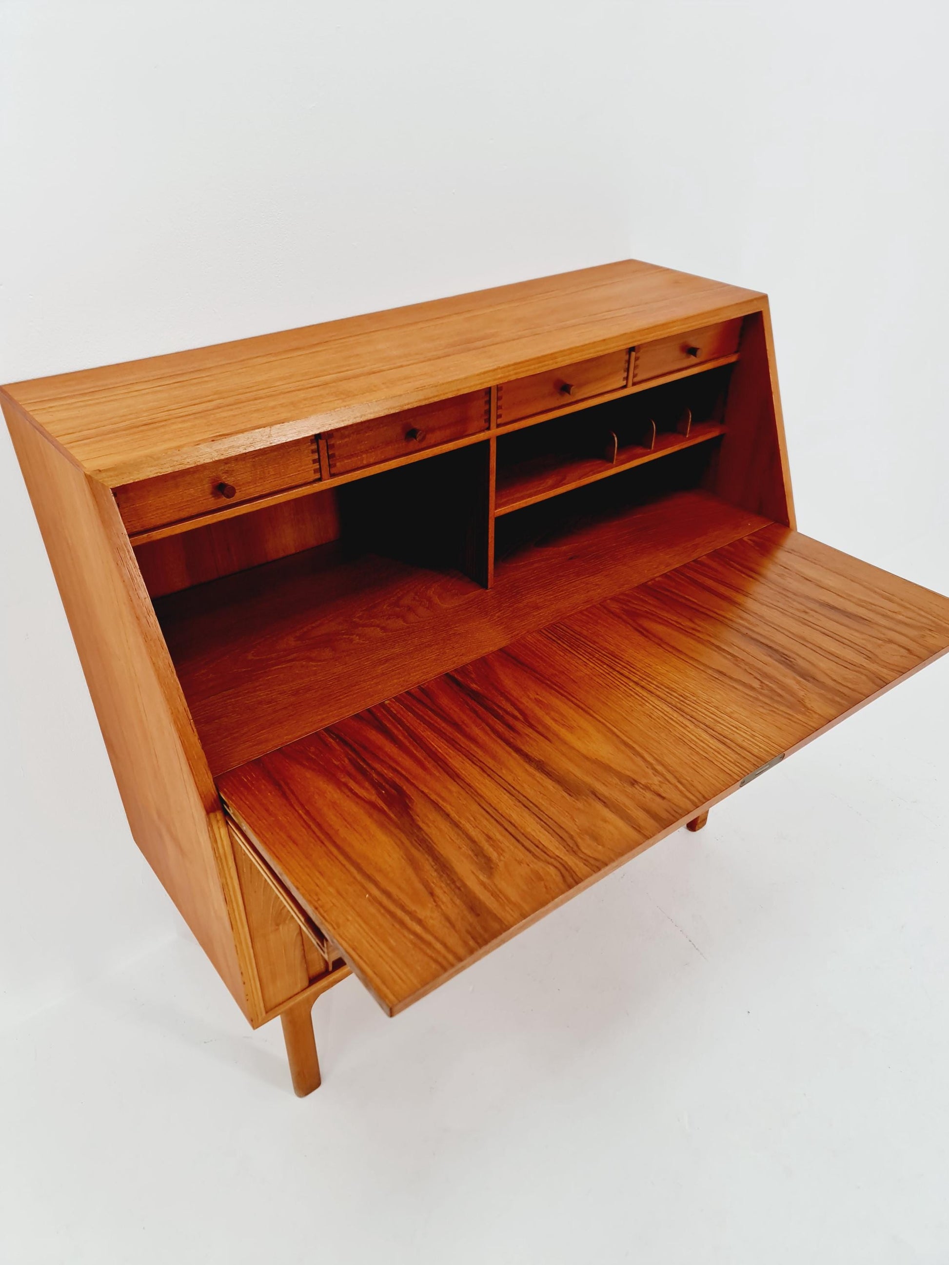 Midcentury Secretary Desk in teak by Bernhard pedersen & Son , Denmark, 1960’s
