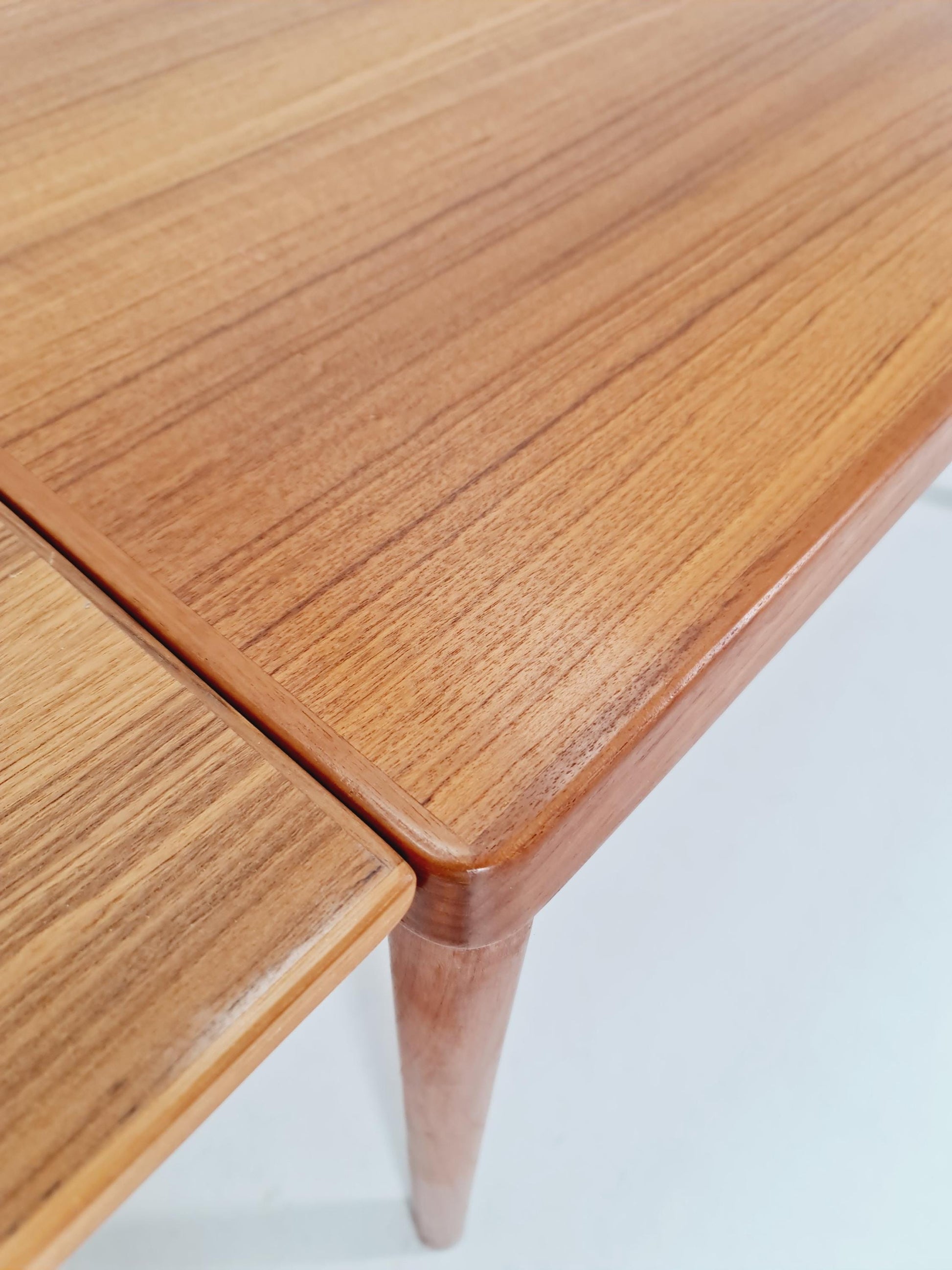 Danish Henning Kjaernulf rectangular teak table with two extension leaves, Denmark 1960s
