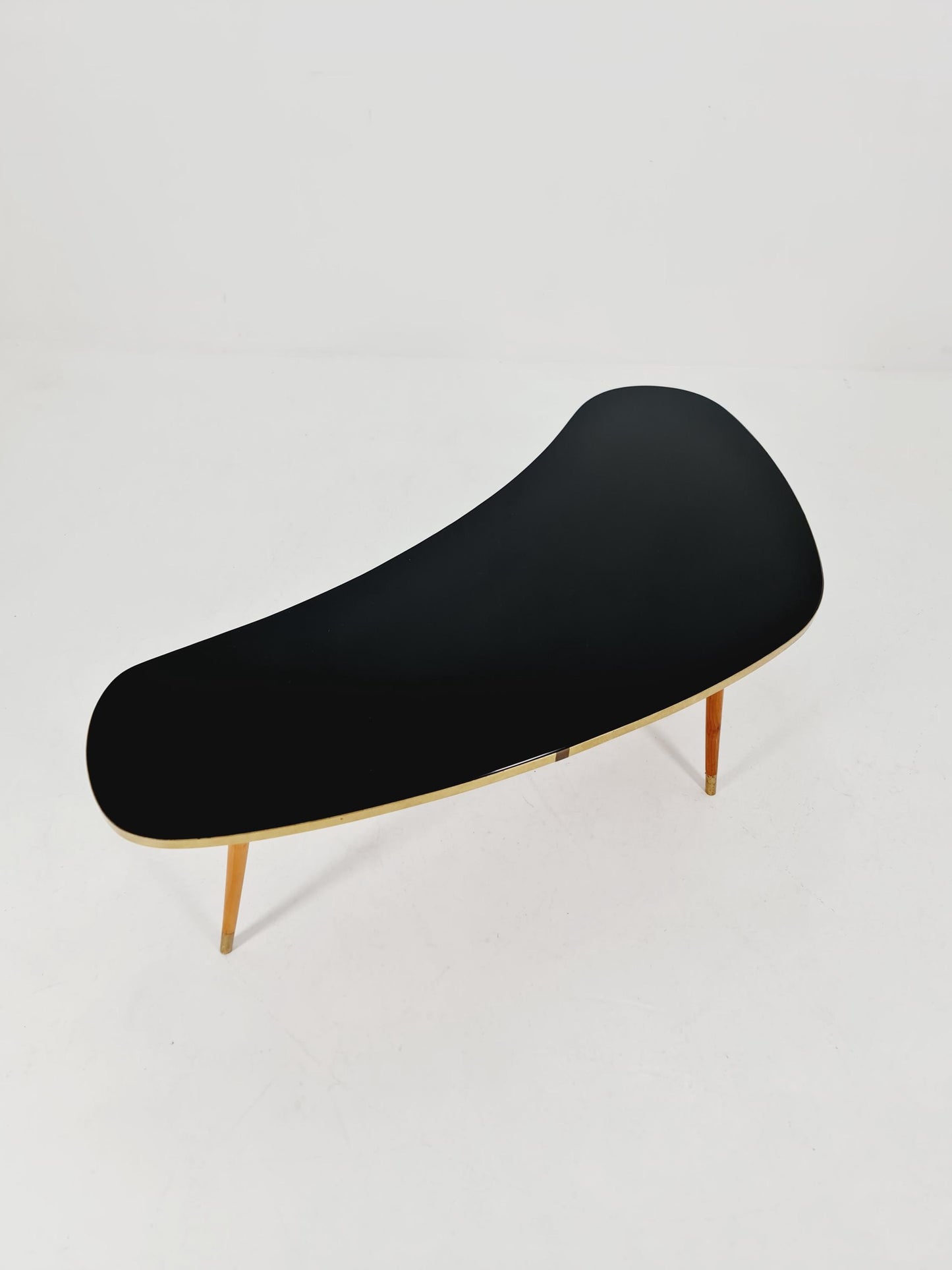 German Mid-Century Tripod Glass & Brass Coffee Table By Else 1950s