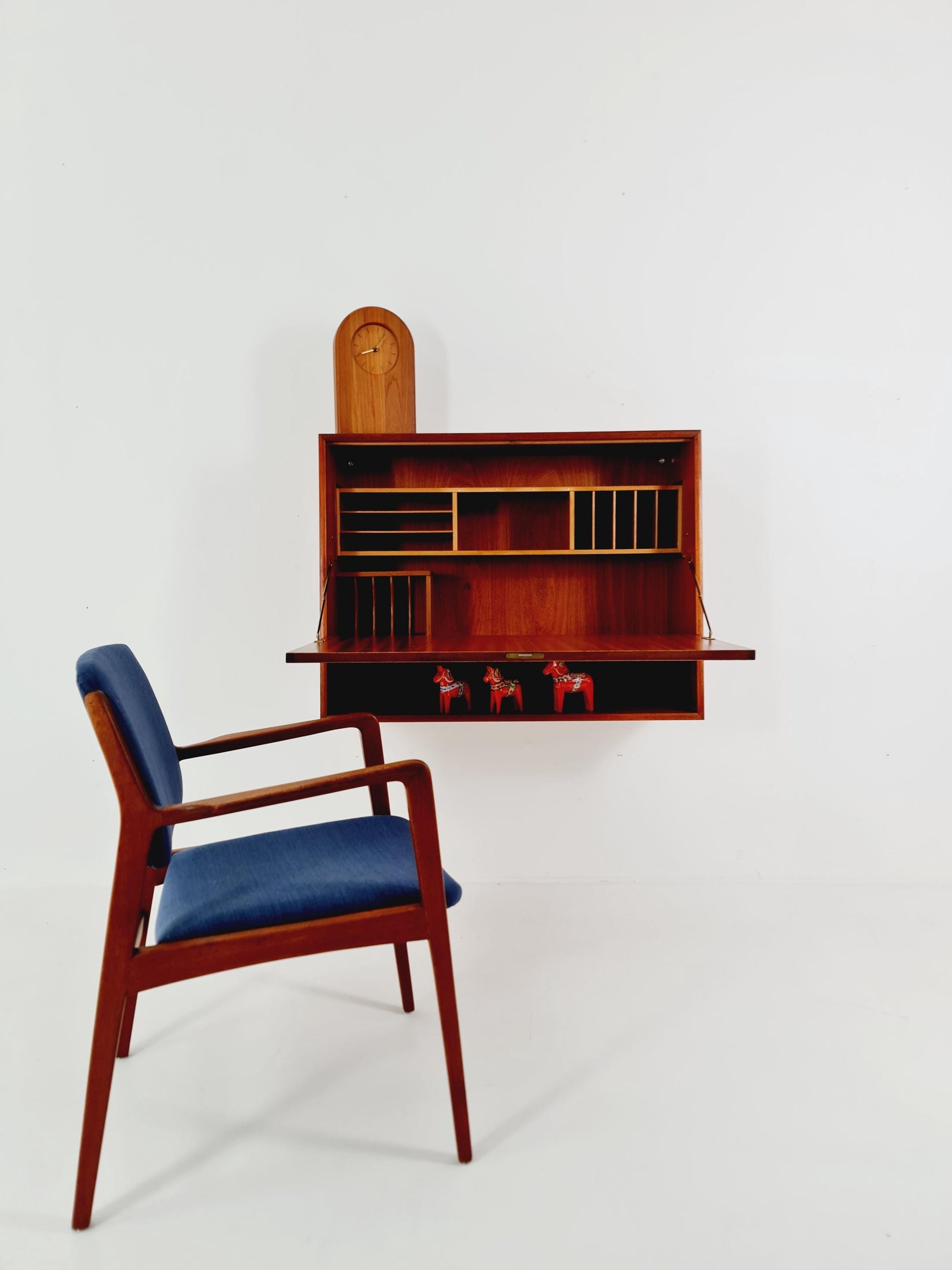 Vintage Danish teak wall hanging Secretary, desk, 1960s