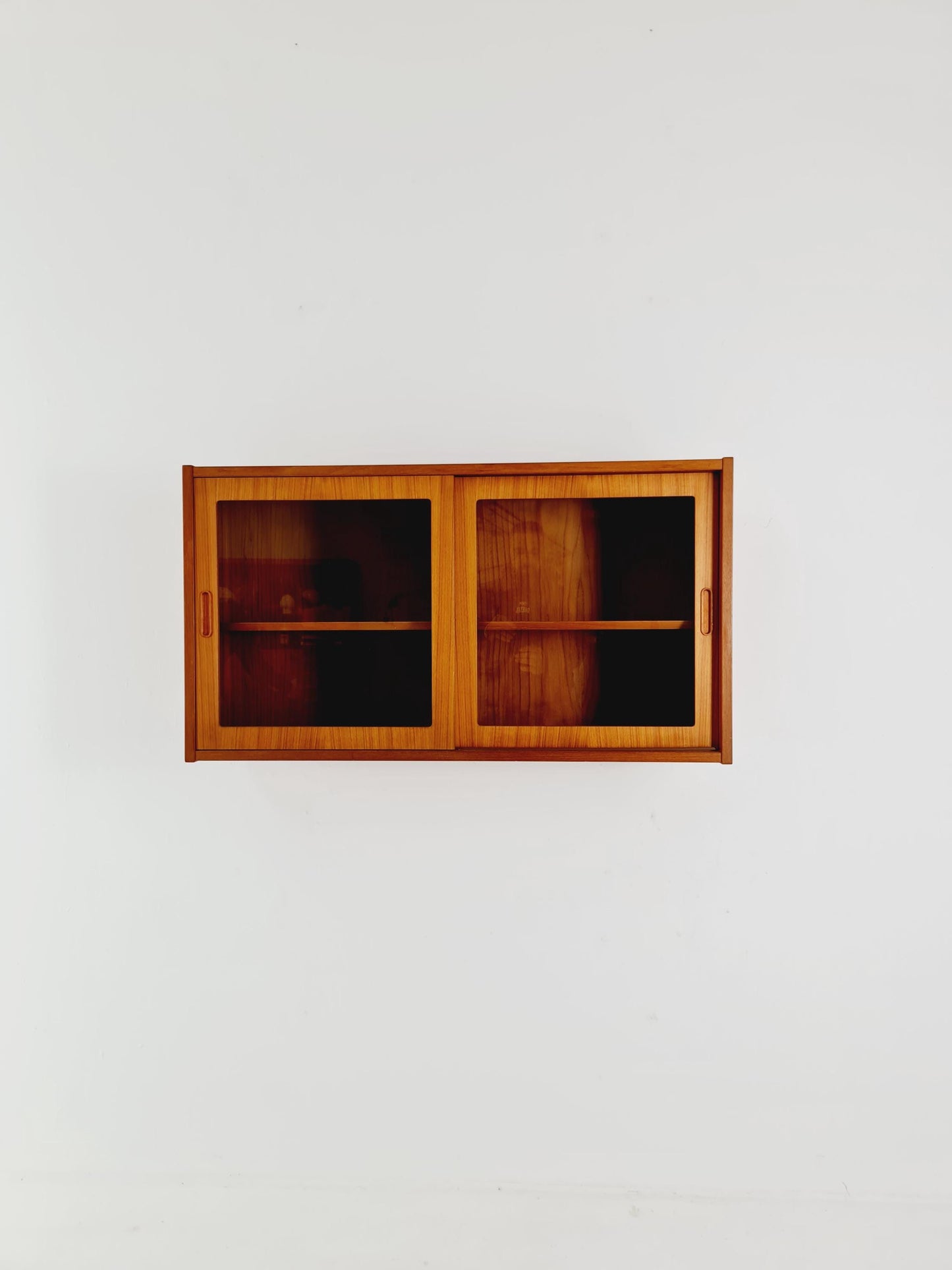 Mid century Danish teak hanging showcase Cabinet, sideboard By hundevad , 1960s