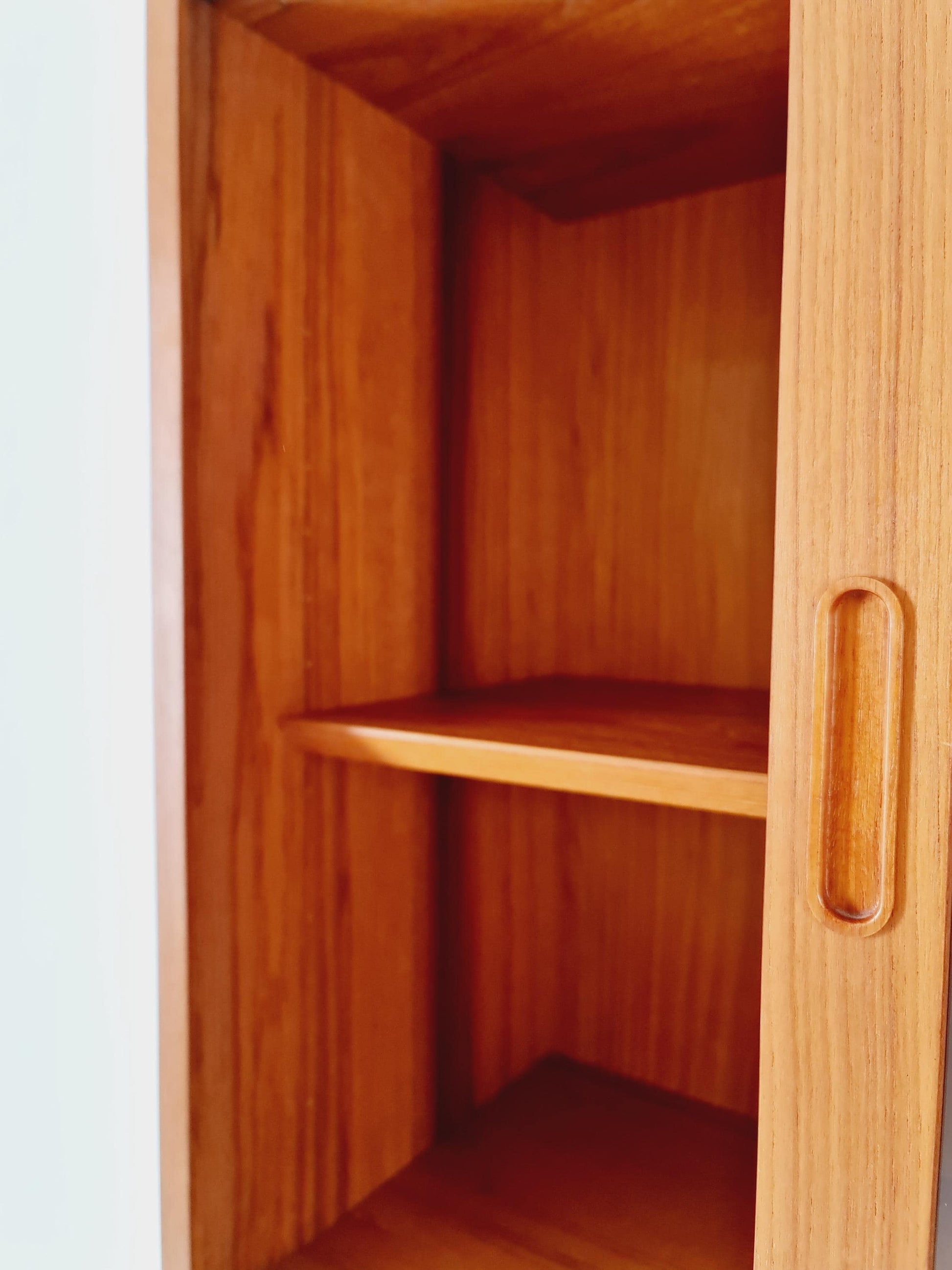 Mid century Danish teak hanging showcase Cabinet, sideboard By hundevad , 1960s
