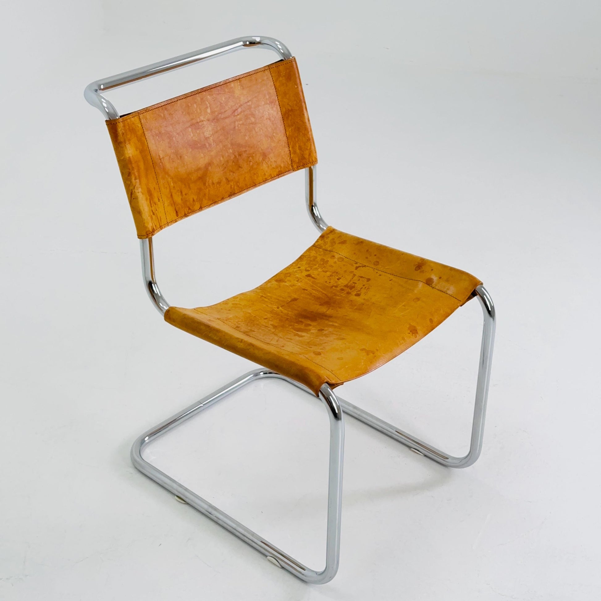 1 of 4 Mid-Century Vintage S33 Cognac Chairs by Mart Stam & Marcel Breuer from Thonet 1980s