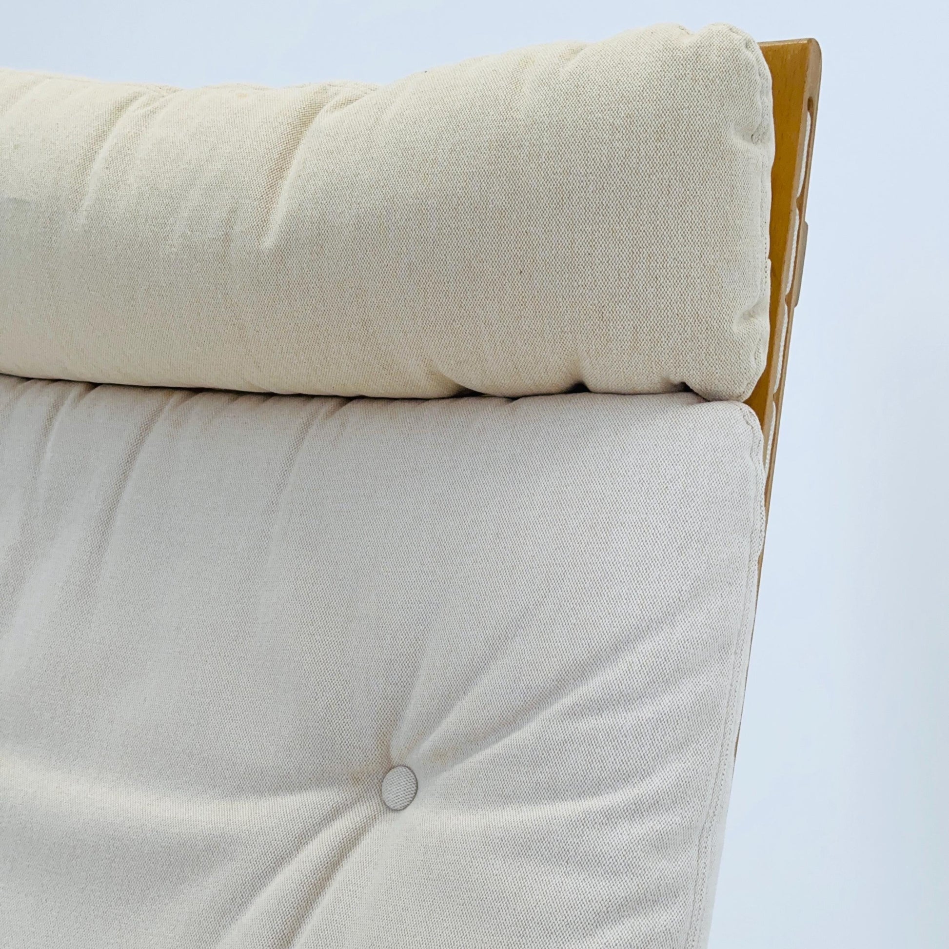 set of 2 Mid century rare cotton armchair “Siesta” and ottoman by Ingmar Relling, Westnofa Furniture, Norway. 1990s