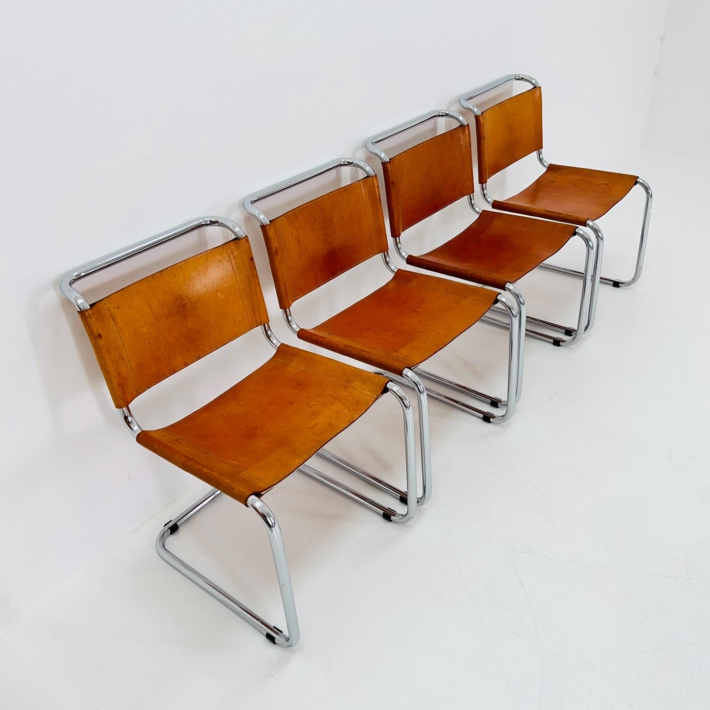 set of 4 Mid-Century Vintage S33 chair from Mart Stam Fasem Italy 1980s