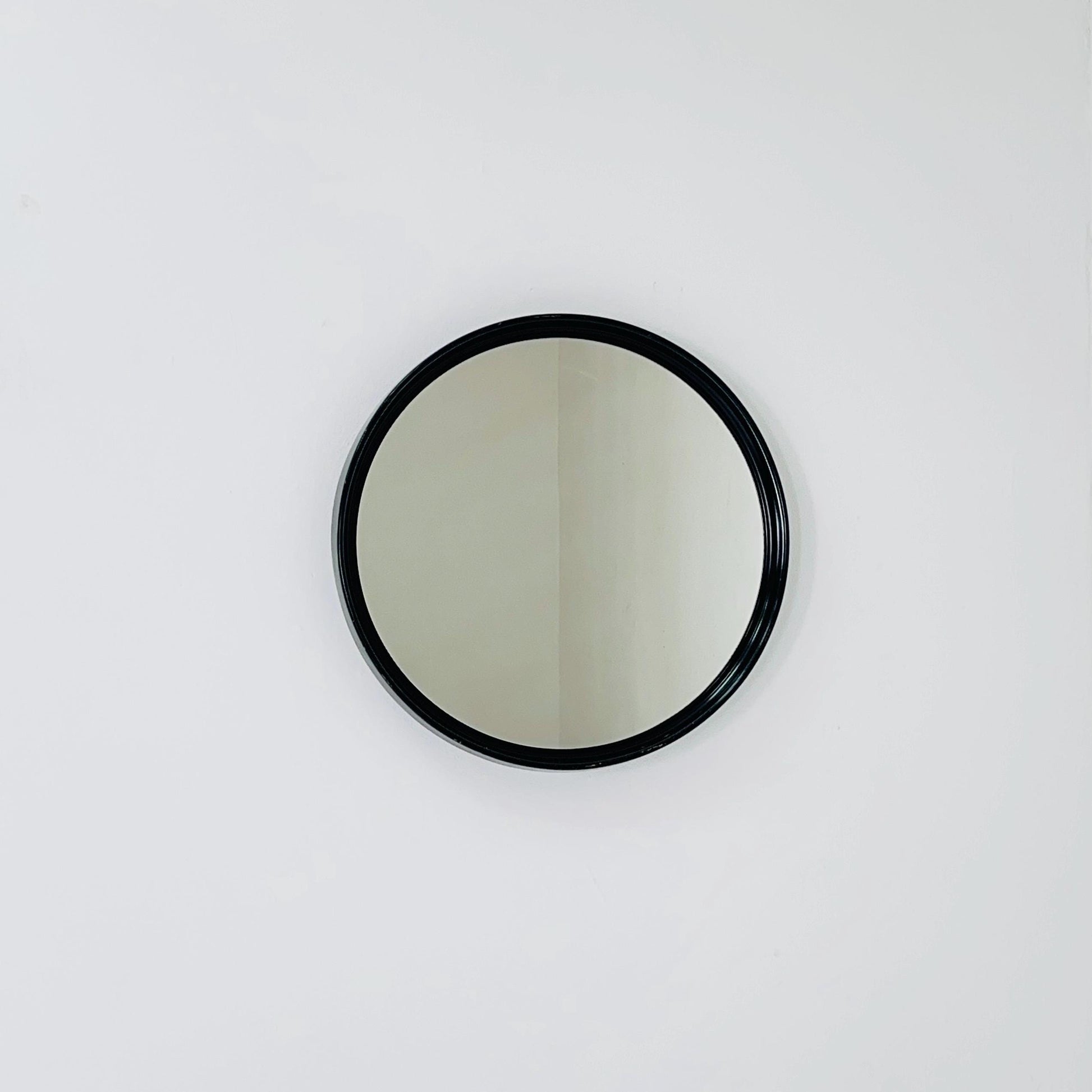 Space Age \Mid-Century Large black Round Wall mirror, 1970s Germany