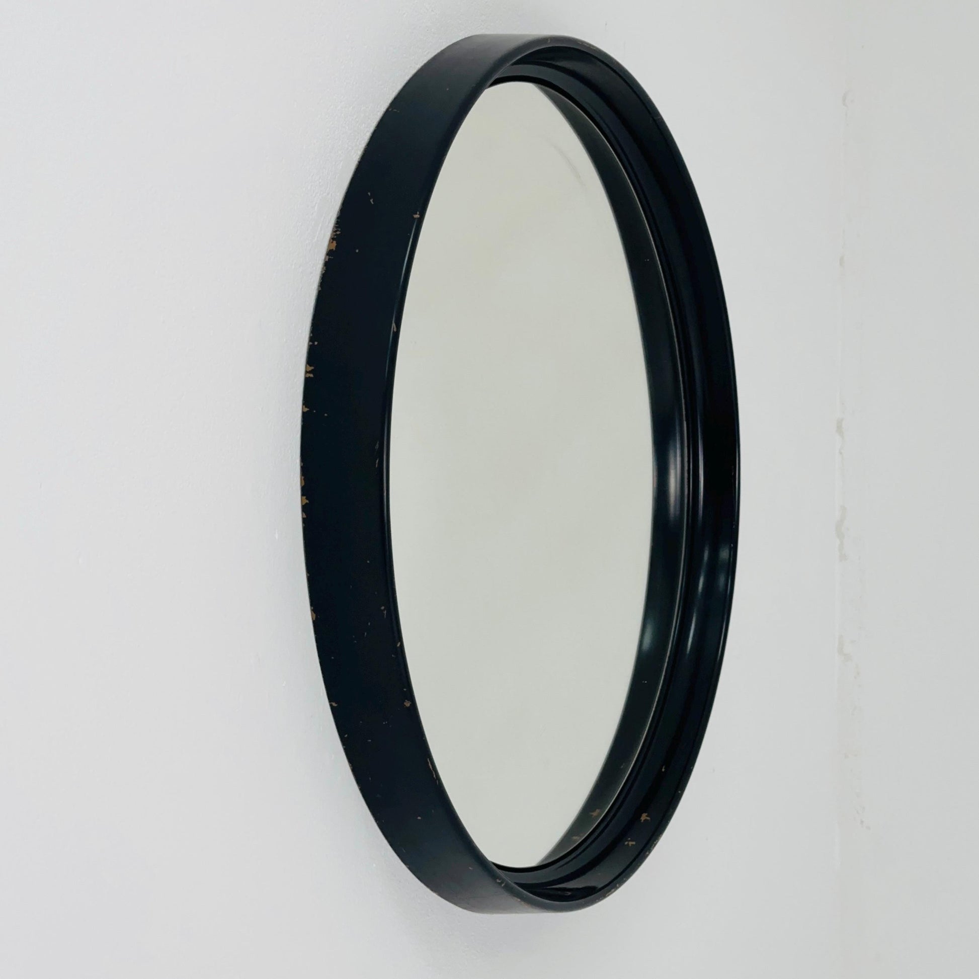 Space Age \Mid-Century Large black Round Wall mirror, 1970s Germany
