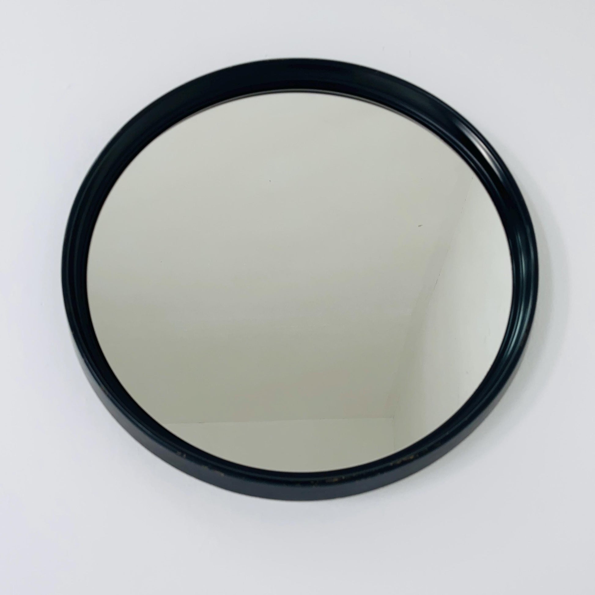 Space Age \Mid-Century Large black Round Wall mirror, 1970s Germany