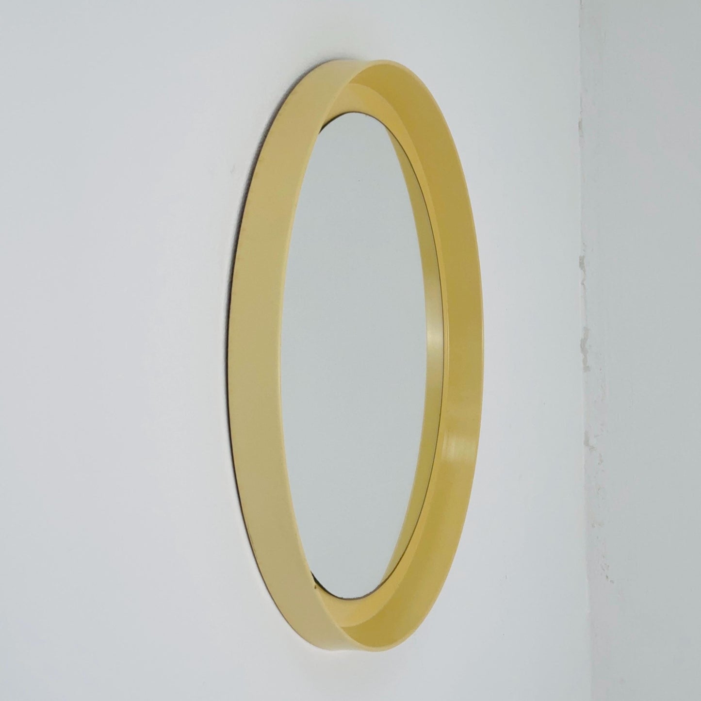 Space Age \Mid-Century beige Round Mirror, 1970s Germany
