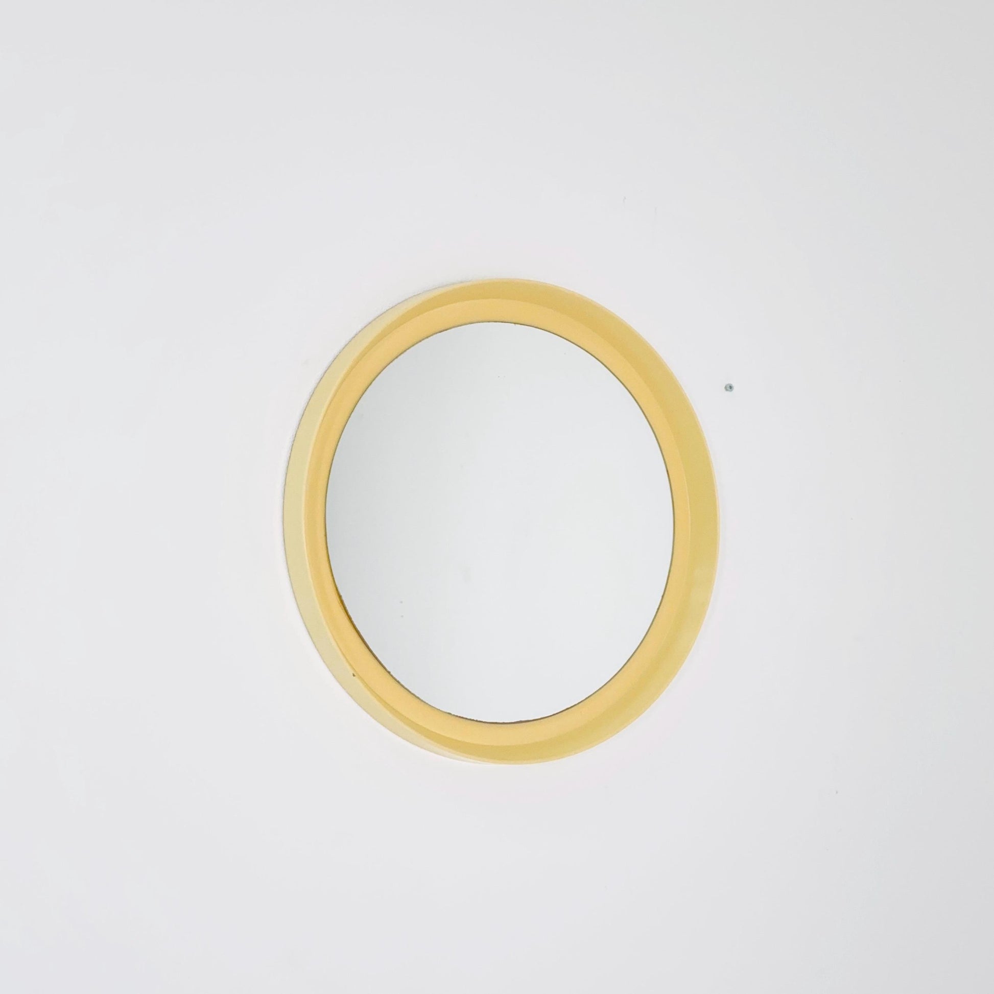 Space Age \Mid-Century beige Round Mirror, 1970s Germany