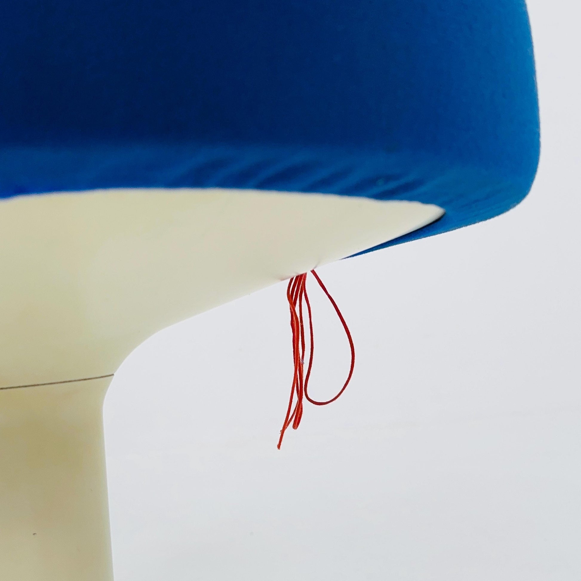 Mid century stool in Spaceage blue fabric 1970s Germany