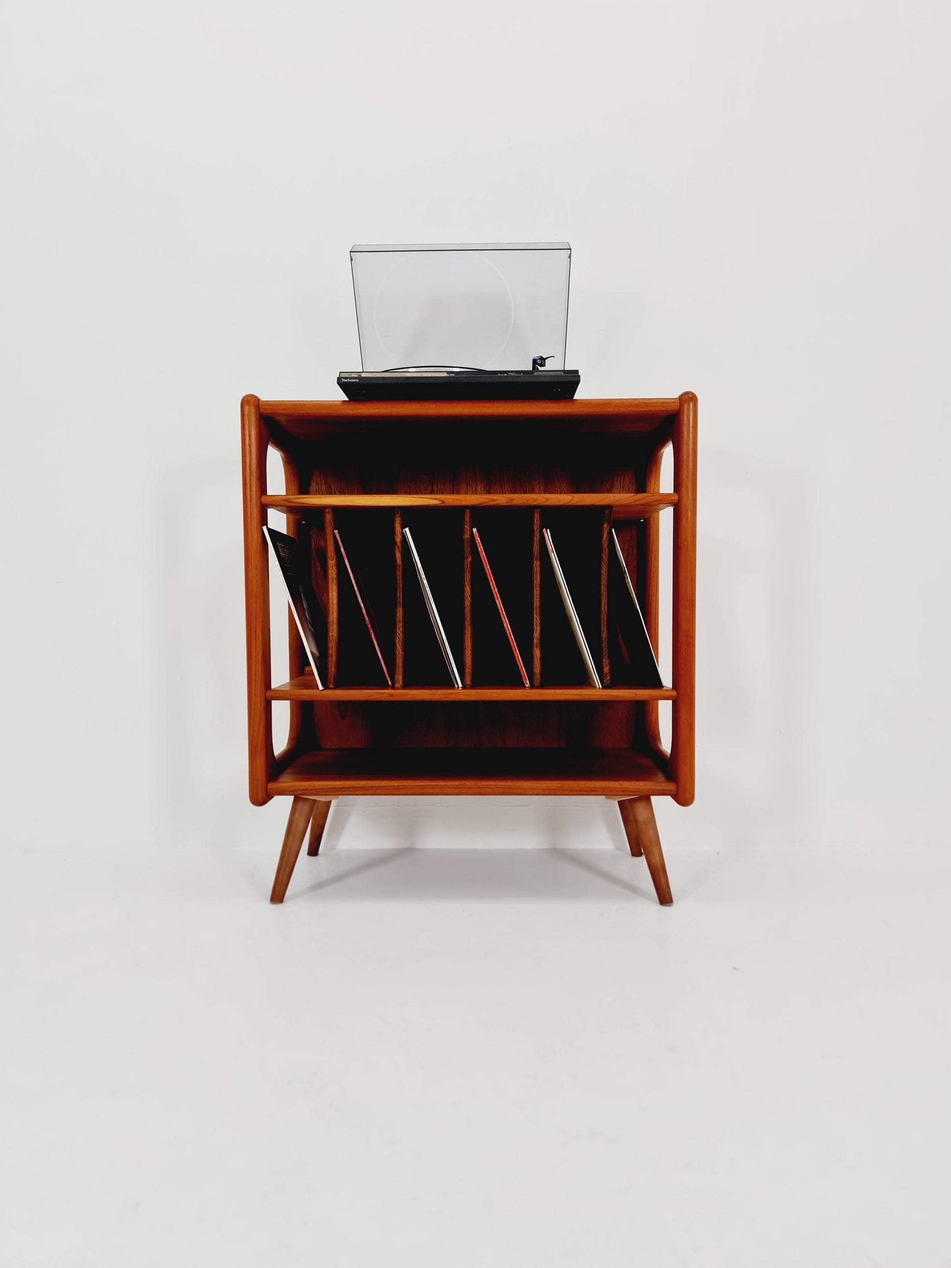 Vintage Danish teak record cabinet sideboard By Salin Möbler , 1960s