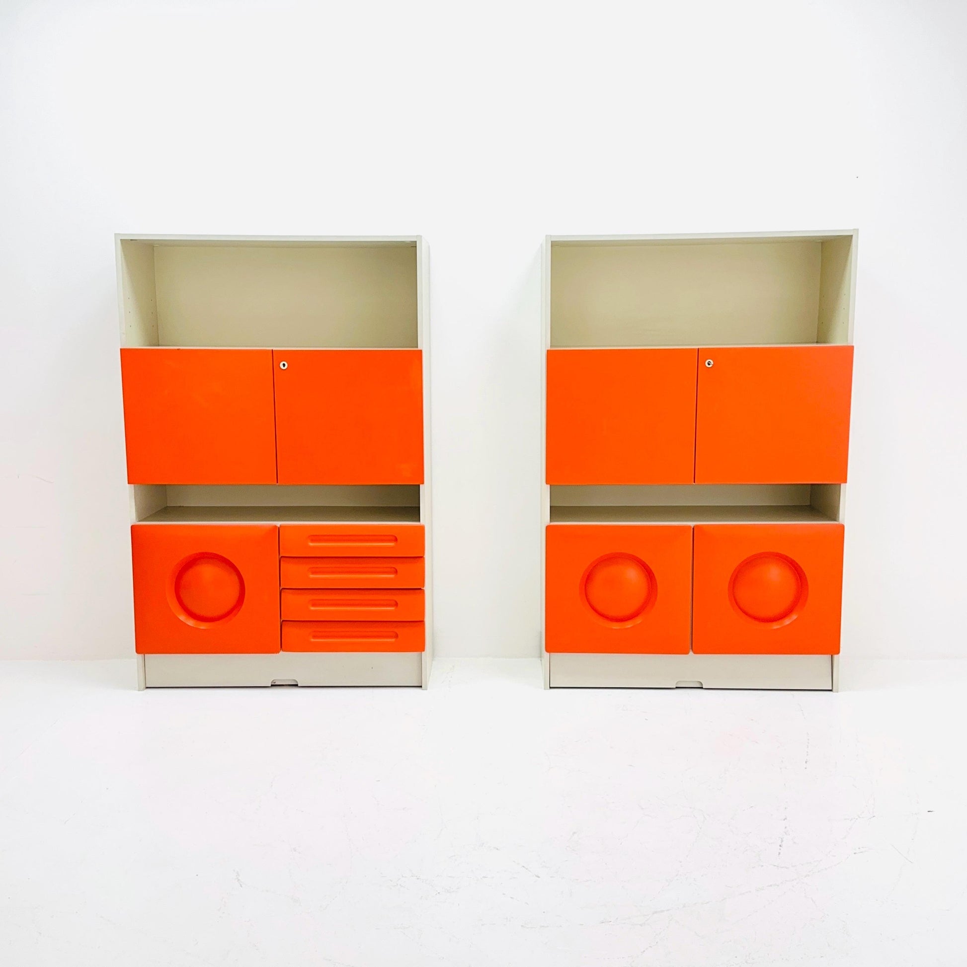 Set of 2 Space age rare cupboards by Gwinner Germany 1970s