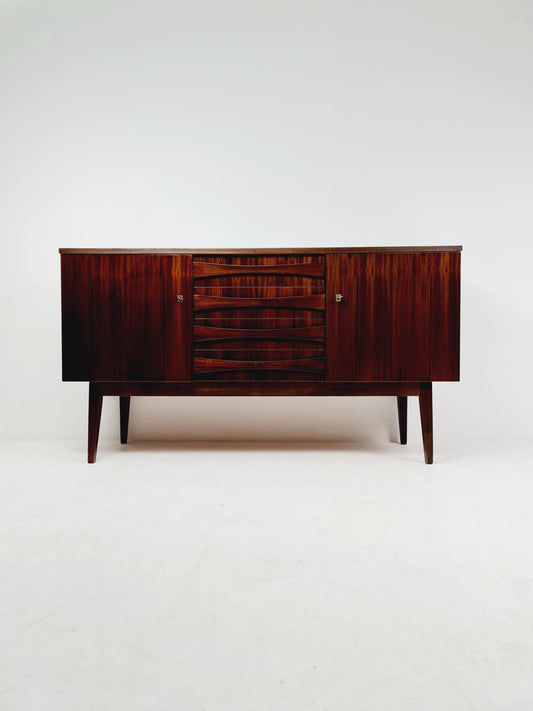 Rare Mid Century Modern German Mahogany sideboard model graz by Mann Möbel, 1950s