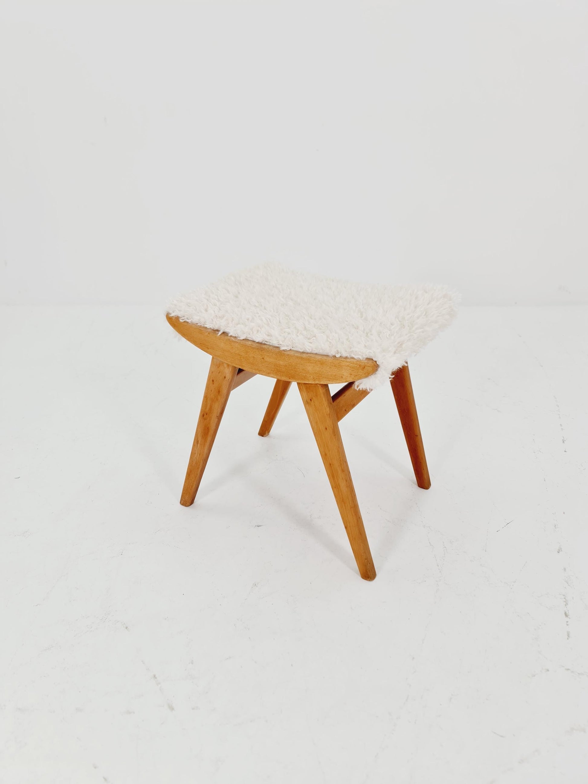 Mid century modern German ottoman/footstool make up stool from the 50s
