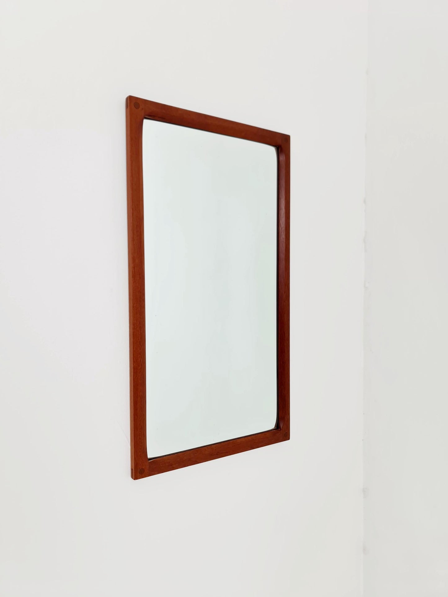 Teak Danish mid-century Modern wall-mounted mirror By Aksel Kjersgaard , 1960s