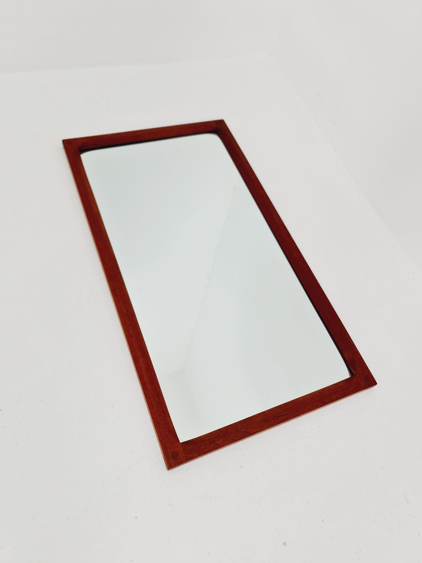 Teak Danish mid-century Modern wall-mounted mirror By Aksel Kjersgaard , 1960s