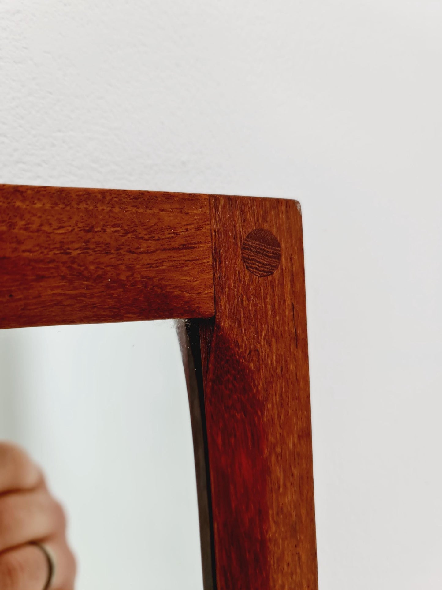 Teak Danish mid-century Modern wall-mounted mirror By Aksel Kjersgaard , 1960s