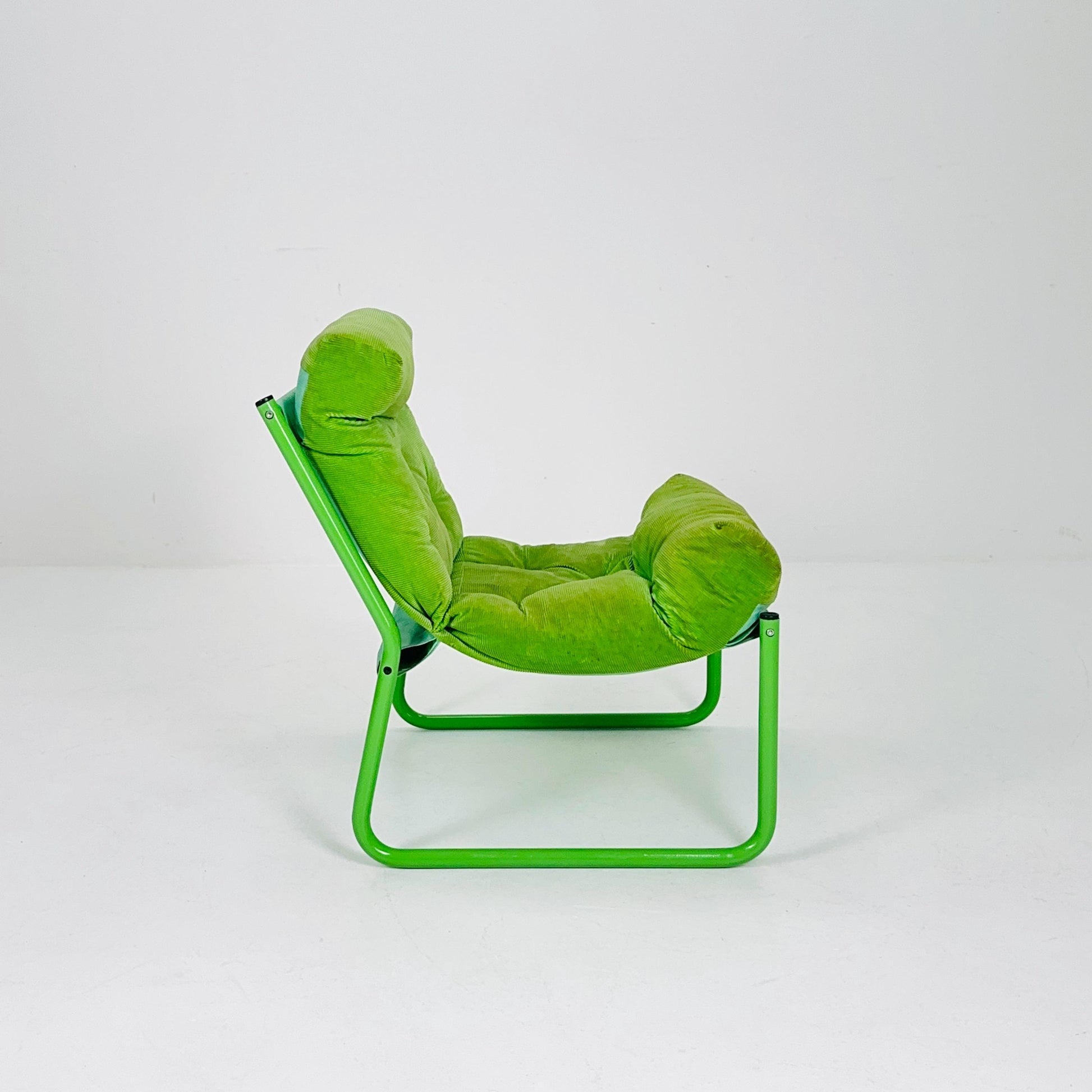 Mid century retro green Pixi velvet lounge chair by Gillis Lundgren for Ikea, 1970s