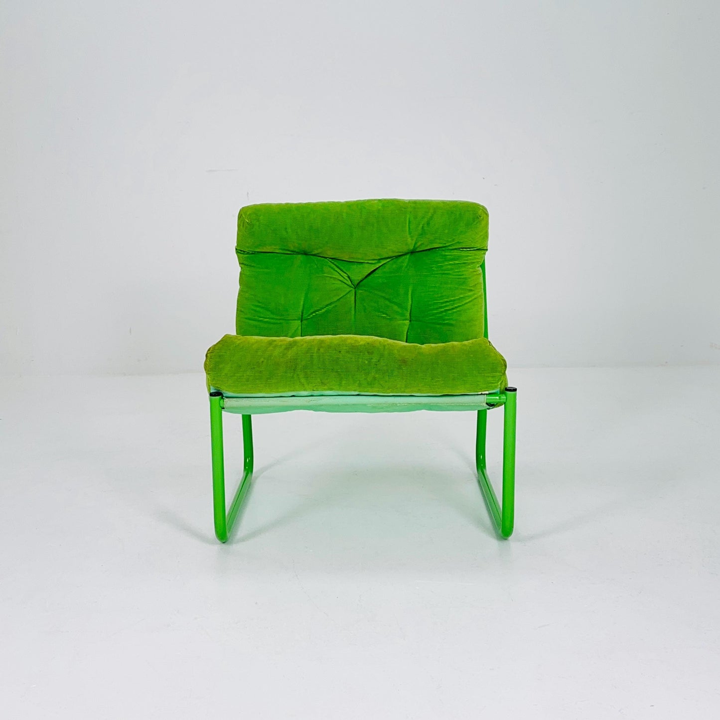 Mid century retro green Pixi velvet lounge chair by Gillis Lundgren for Ikea, 1970s