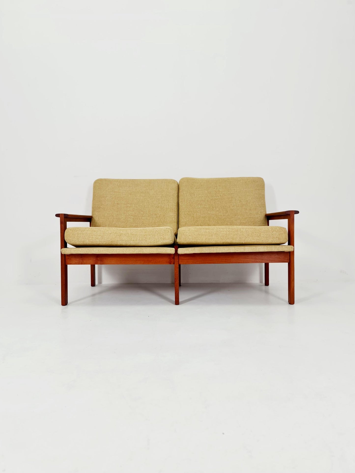 Mid century teak 2-Seater Sofa by IIIum Wikkelso for N.Eilersen , 1960s