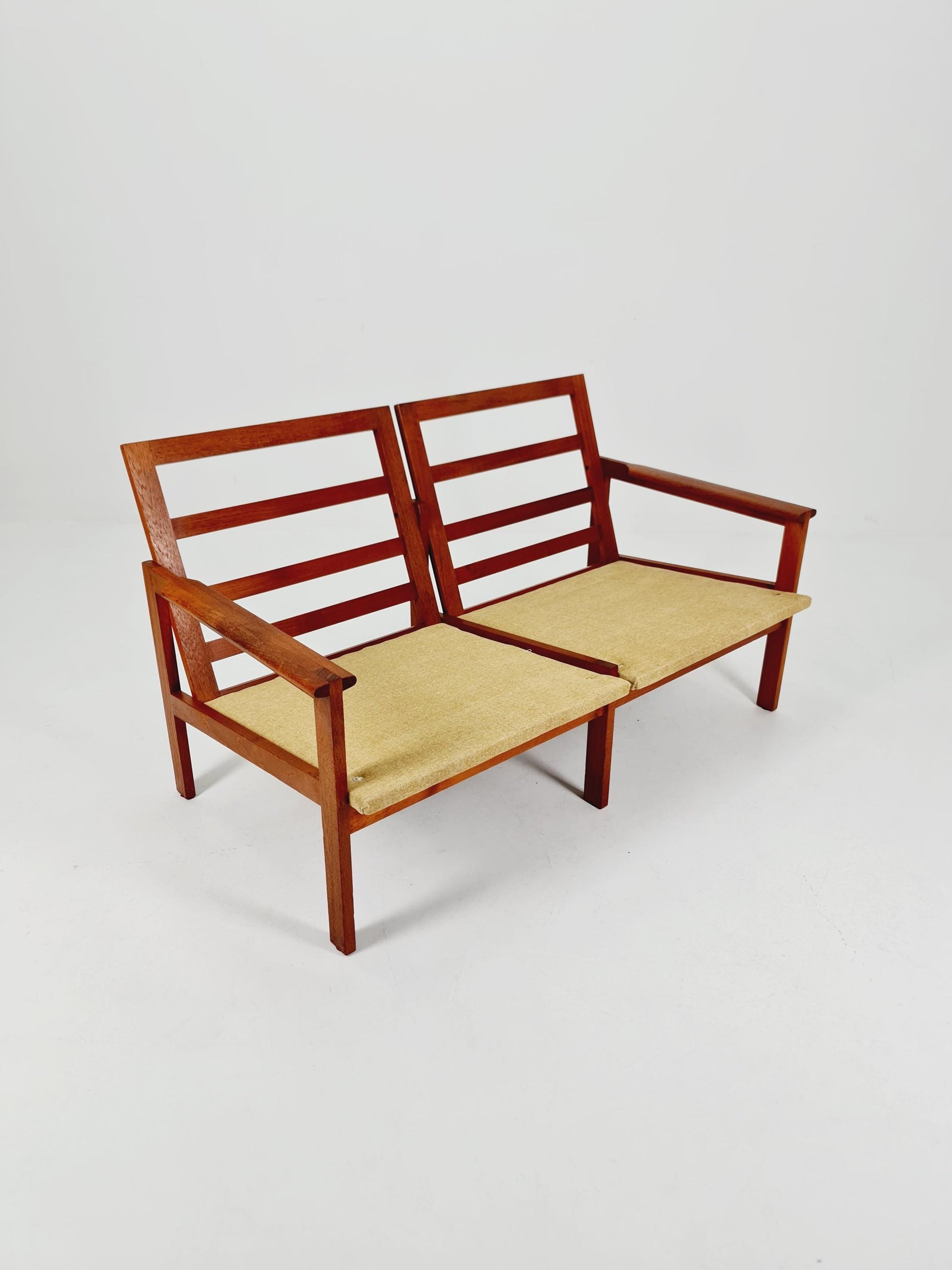 Mid century teak 2-Seater Sofa by IIIum Wikkelso for N.Eilersen , 1960s