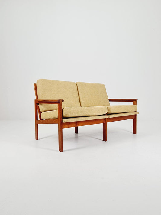 Mid century teak 2-Seater Sofa by IIIum Wikkelso for N.Eilersen , 1960s