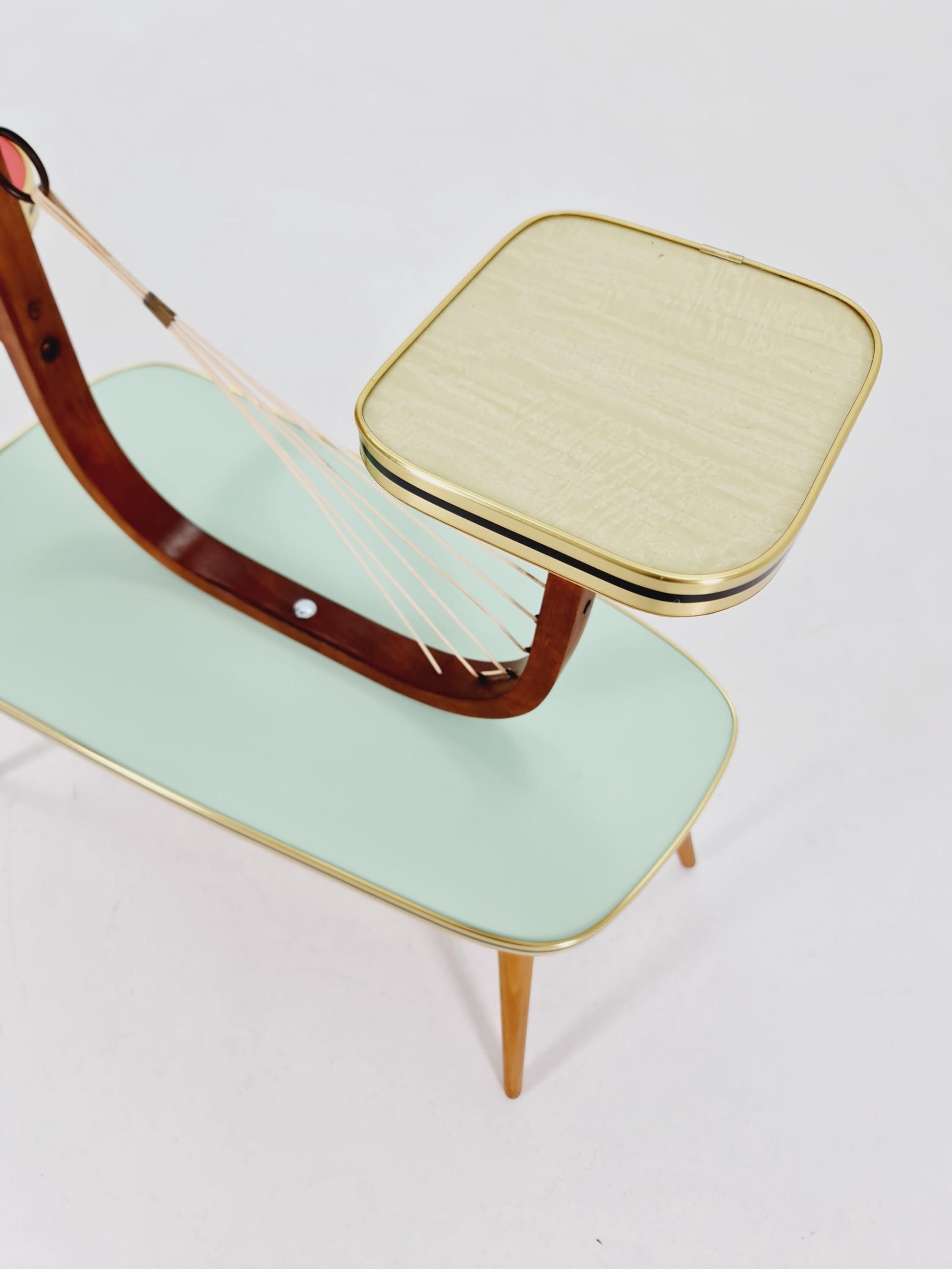 Big 1950s German Plant Stand, Colorful Vintage Mid-Century Minimalist Indoor Plant Stand Side Table Retro flower table