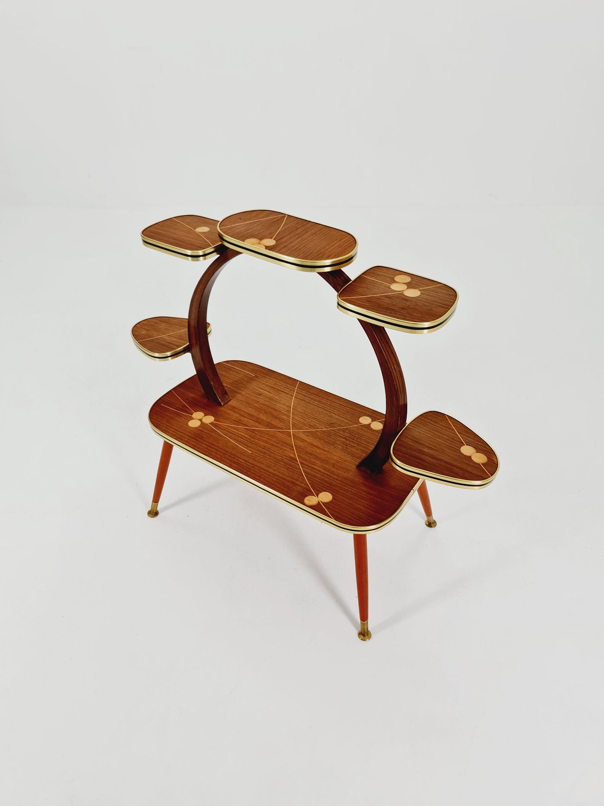 Rare Large German Plant Stand, Mosaic Vintage Mid-Century Minimalist Indoor Plant Stand Side Table Retro flower table, 1950s