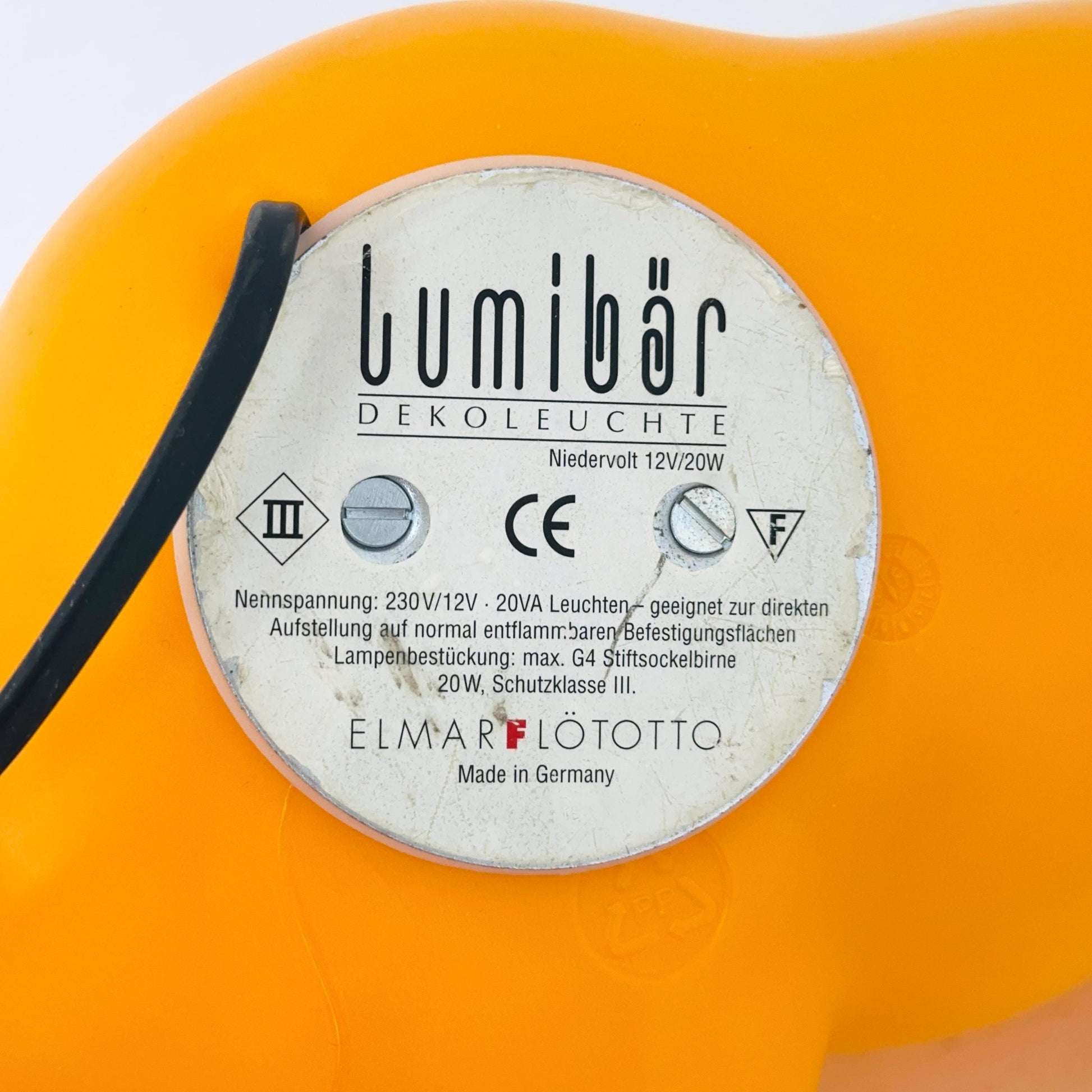 Rare Space Age Vintage German Lumibär Floor Lamp by Elmar Flötotto for Flötotto 1980