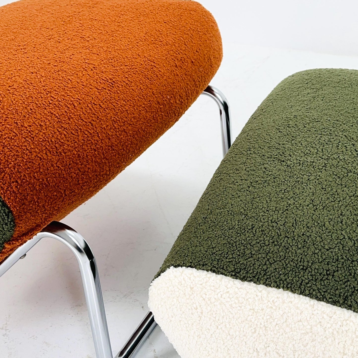 Mid century 3- modular lounge sofas and ottoman by Peter Brown for TH Brown 1980s
