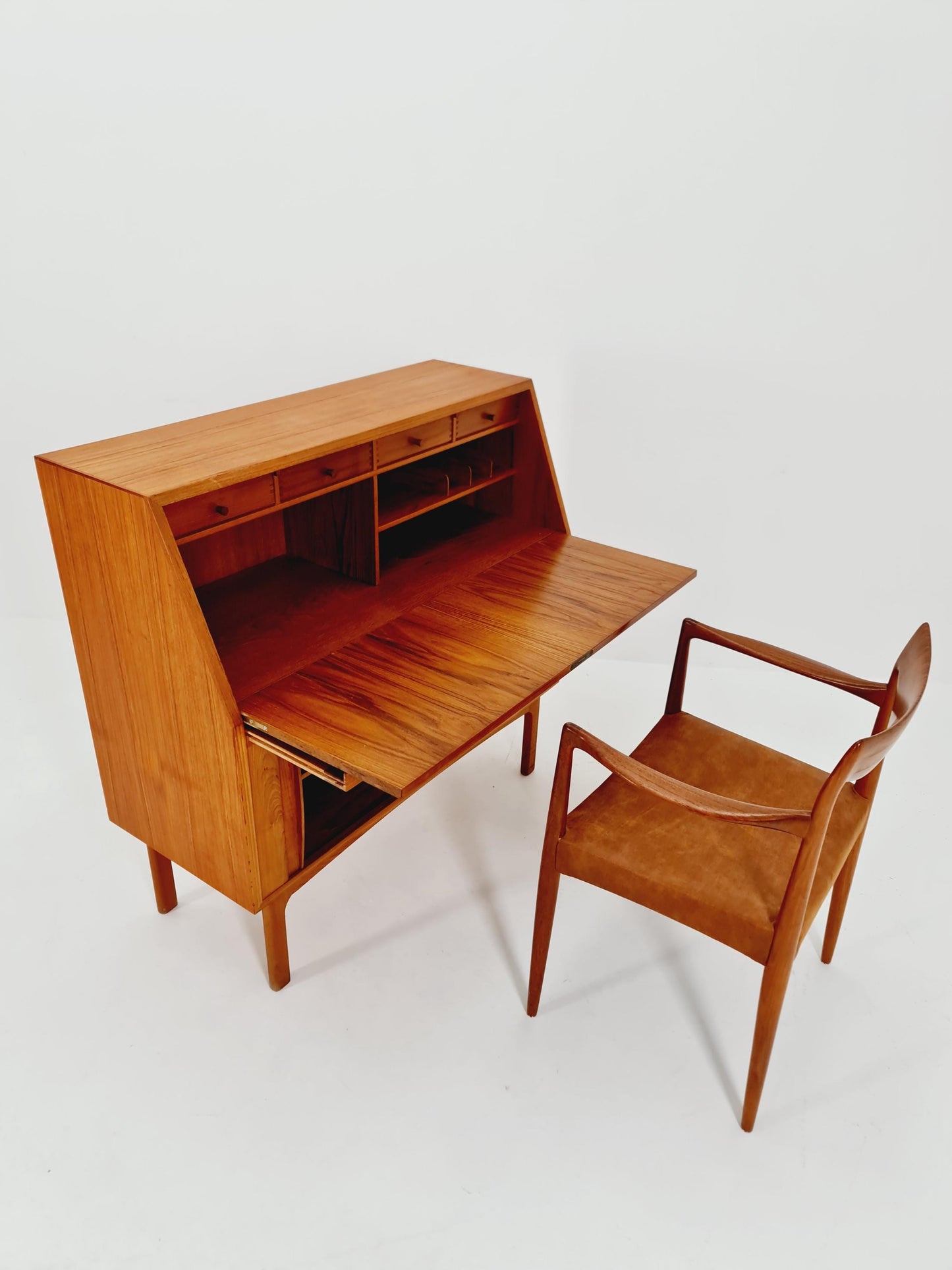 Midcentury Secretary Desk in teak by Bernhard pedersen & Son , Denmark, 1960’s