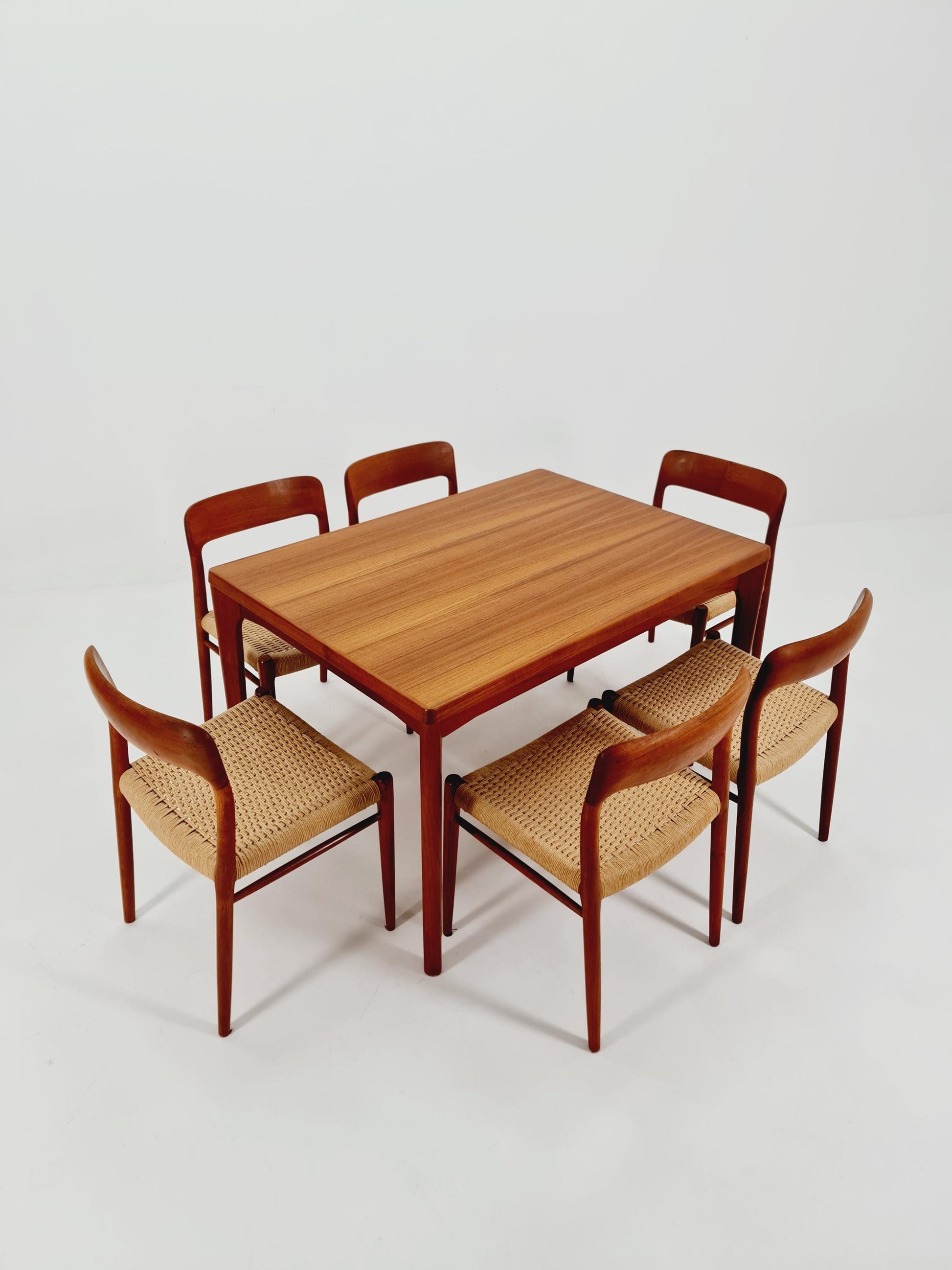 Danish Henning Kjaernulf rectangular teak table with two extension leaves, Denmark 1960s