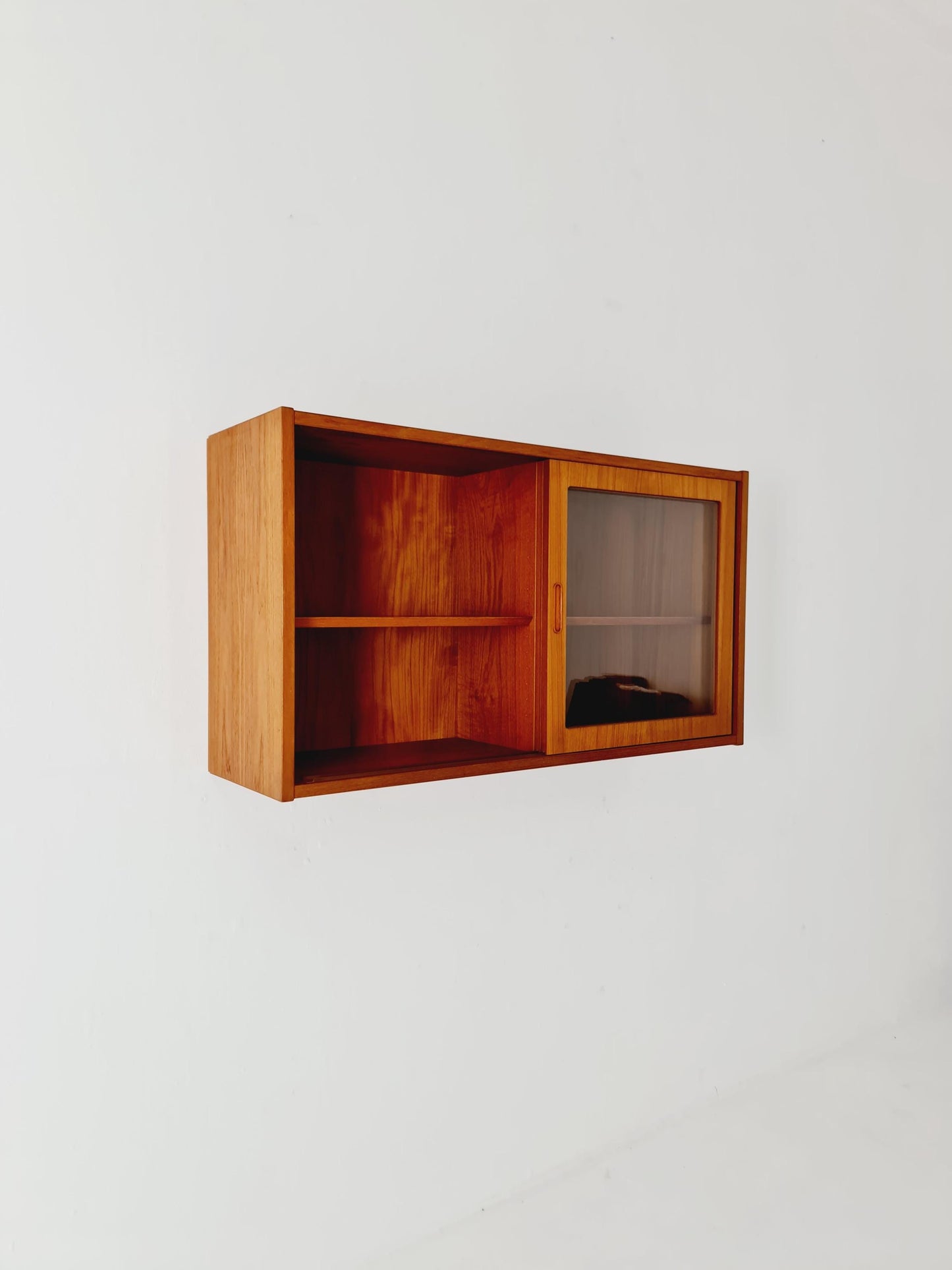 Mid century Danish teak hanging showcase Cabinet, sideboard By hundevad , 1960s