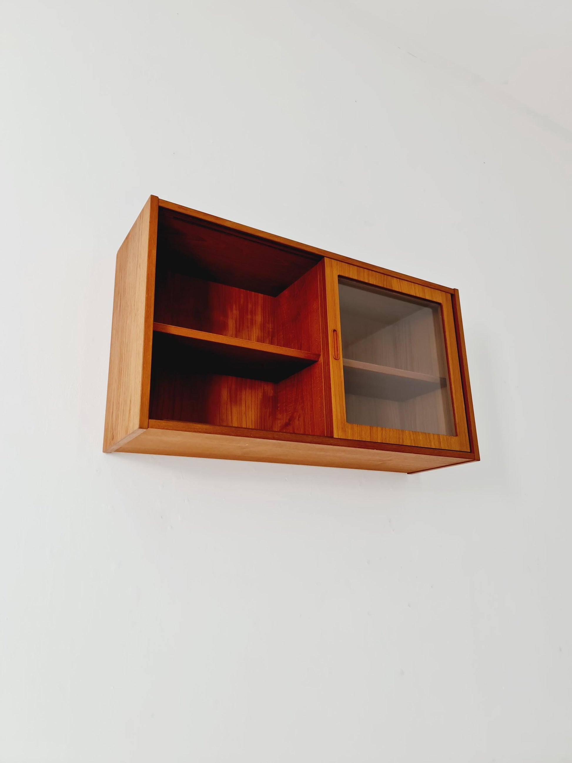 Mid century Danish teak hanging showcase Cabinet, sideboard By hundevad , 1960s