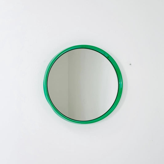Space Age \Mid-Century Green Round wall Mirror , 1970s Germany