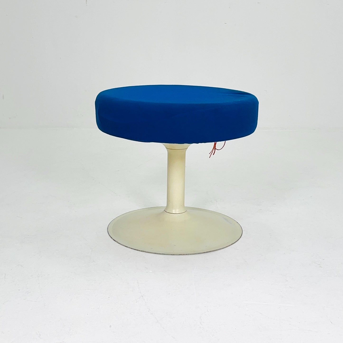 Mid century stool in Spaceage blue fabric 1970s Germany