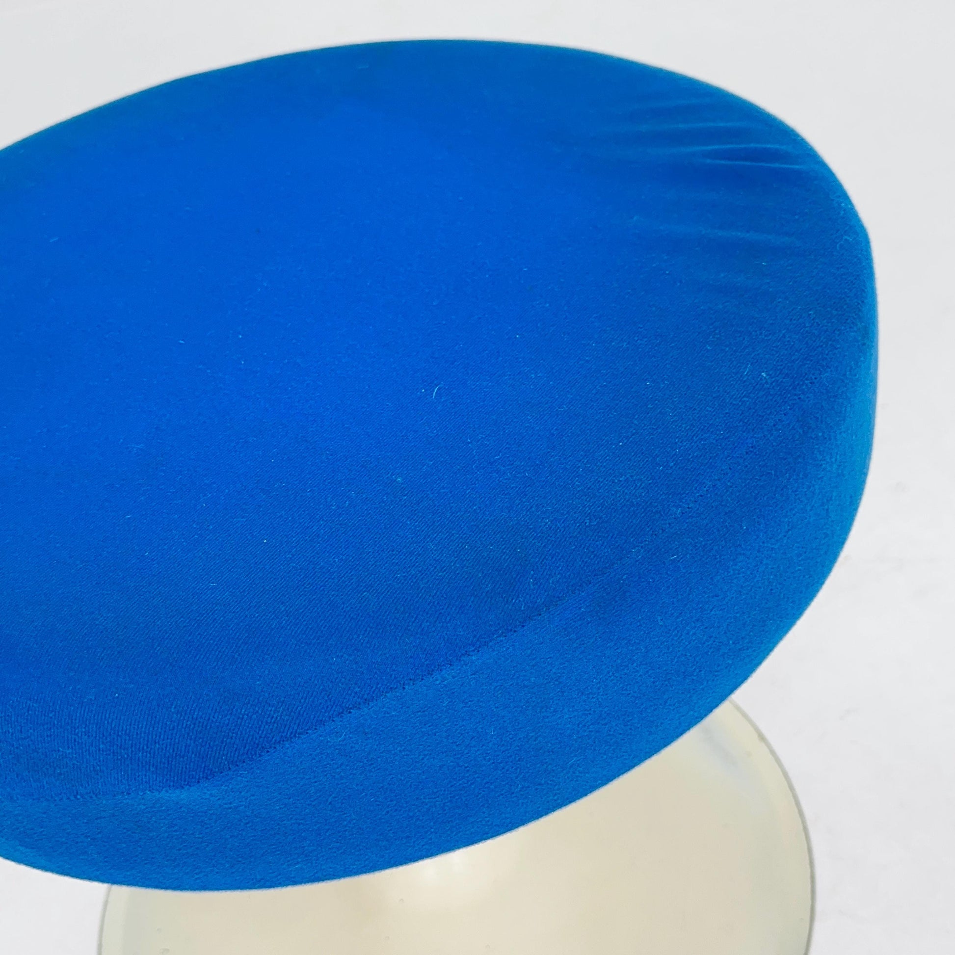 Mid century stool in Spaceage blue fabric 1970s Germany